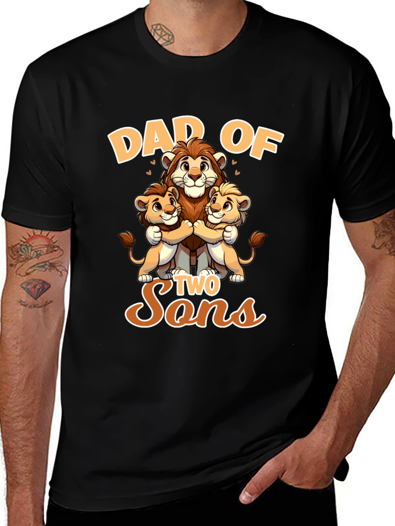 Variant 17 of Dad of Two Sons Graphic Tee