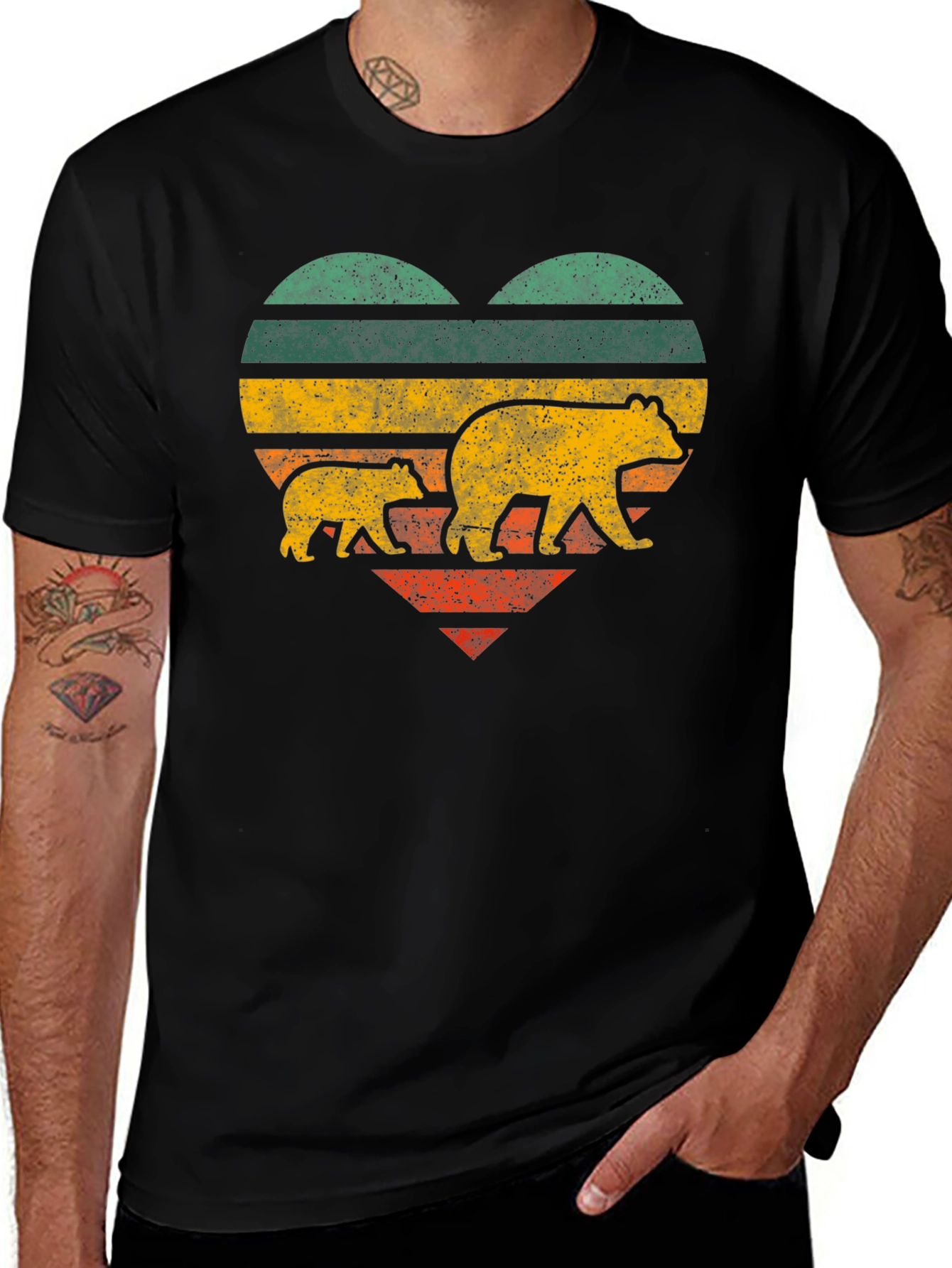 Variant 15 of Mama Bear Heart T-Shirt - Vintage Style