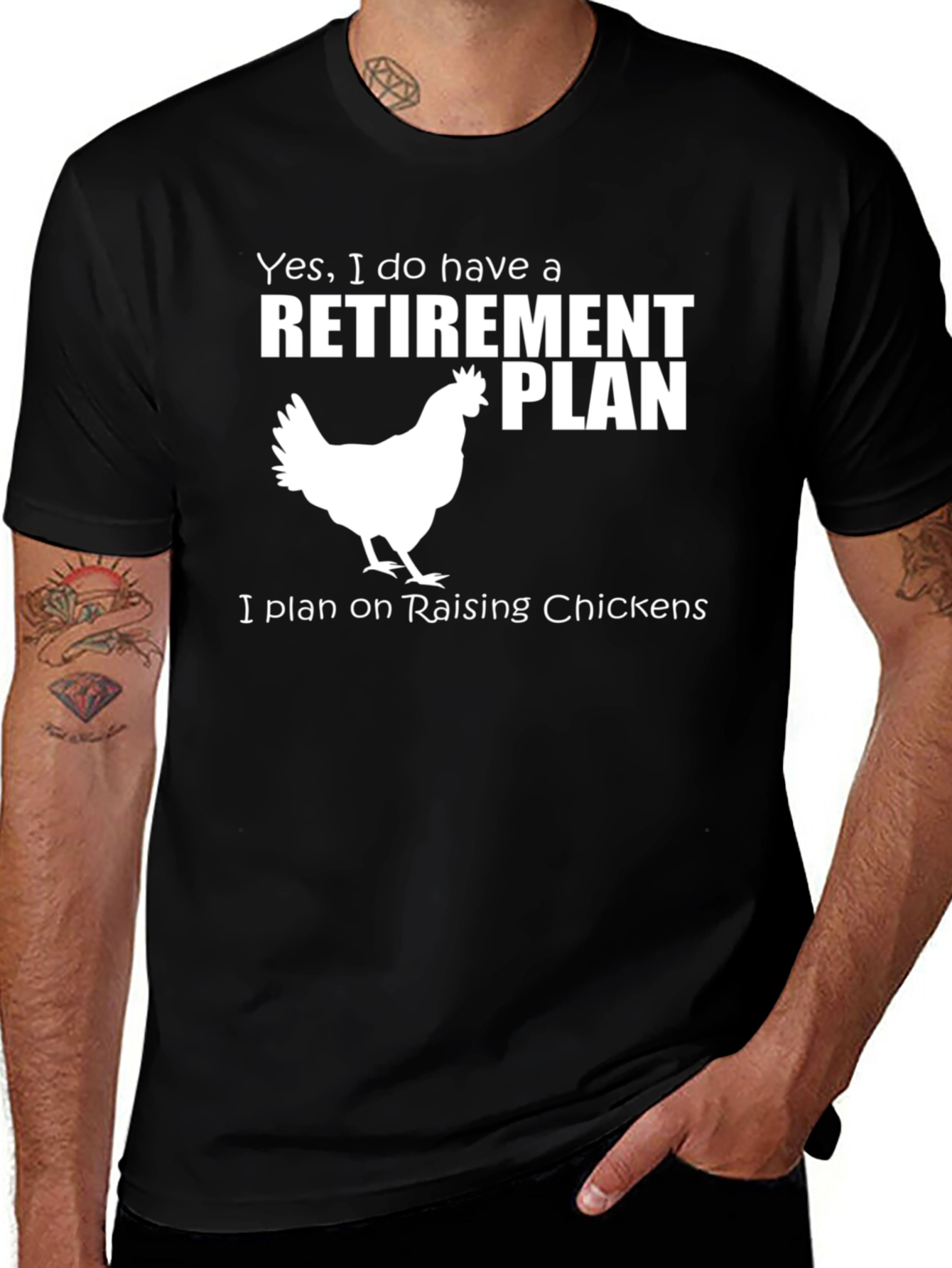 Variant 27 of Retirement Plan Chicken T-Shirt - Funny Farmer Tee