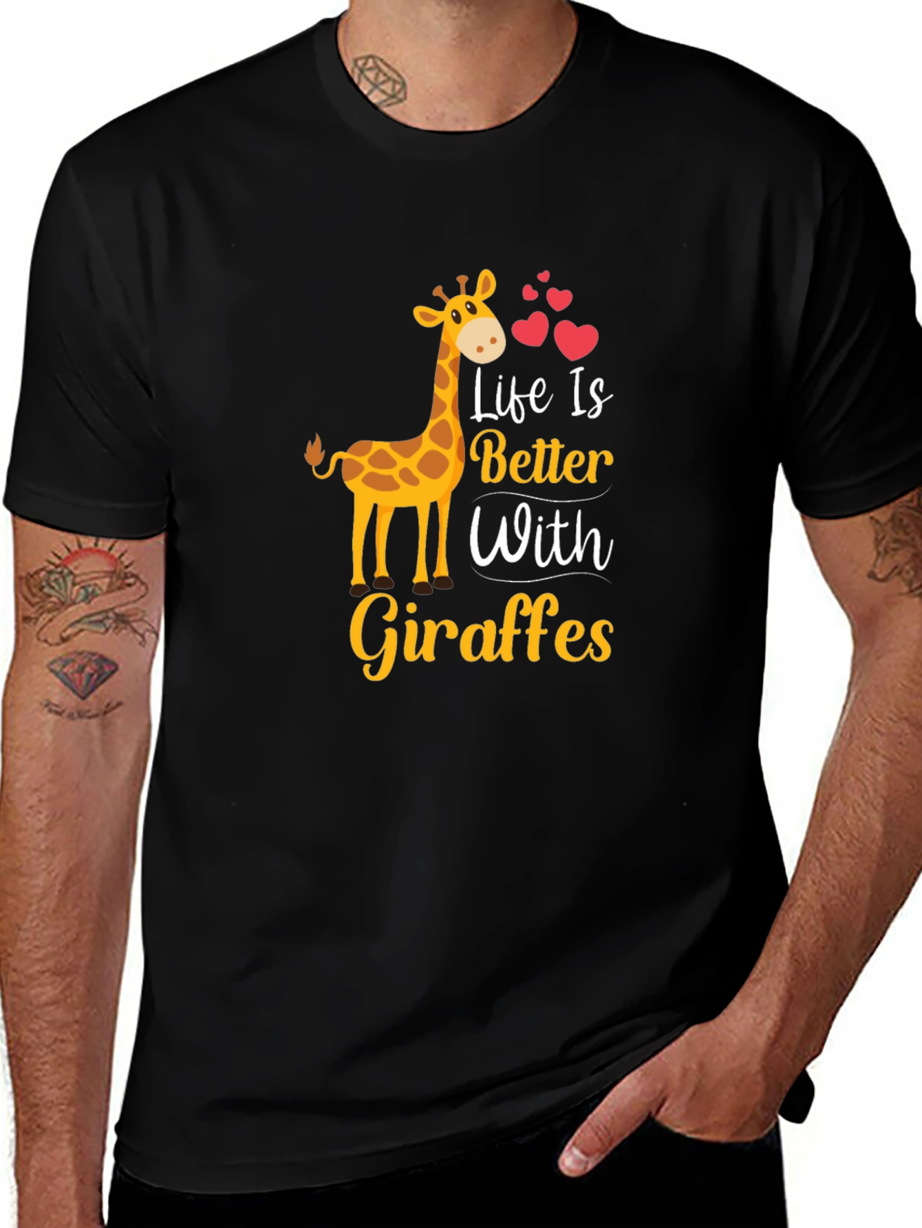 Variant 23 of Giraffe Lover T-Shirt - Life is Better with Giraffes!