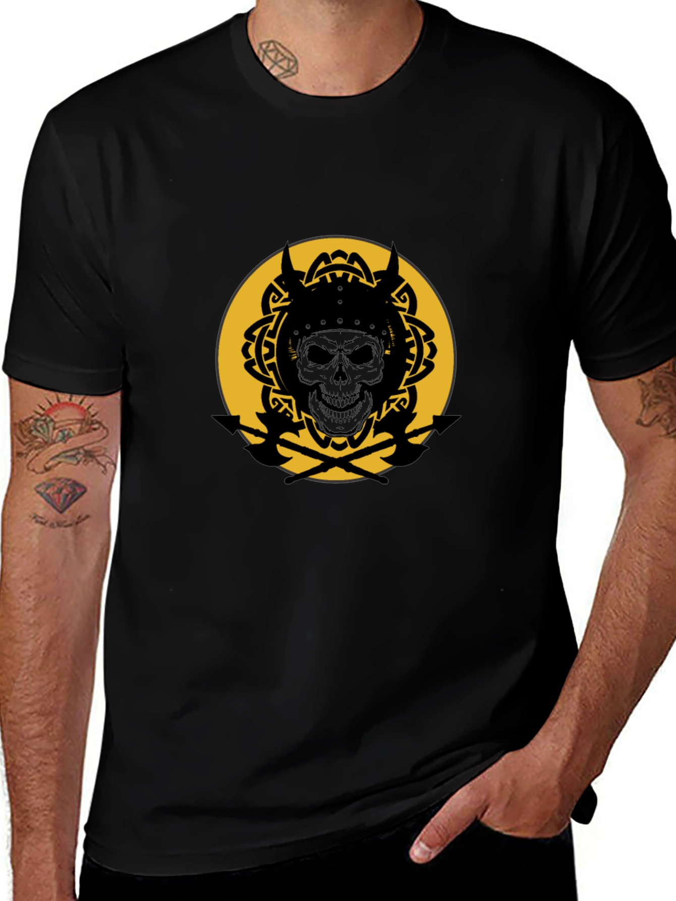 Variant 24 of Viking Skull Black T-Shirt