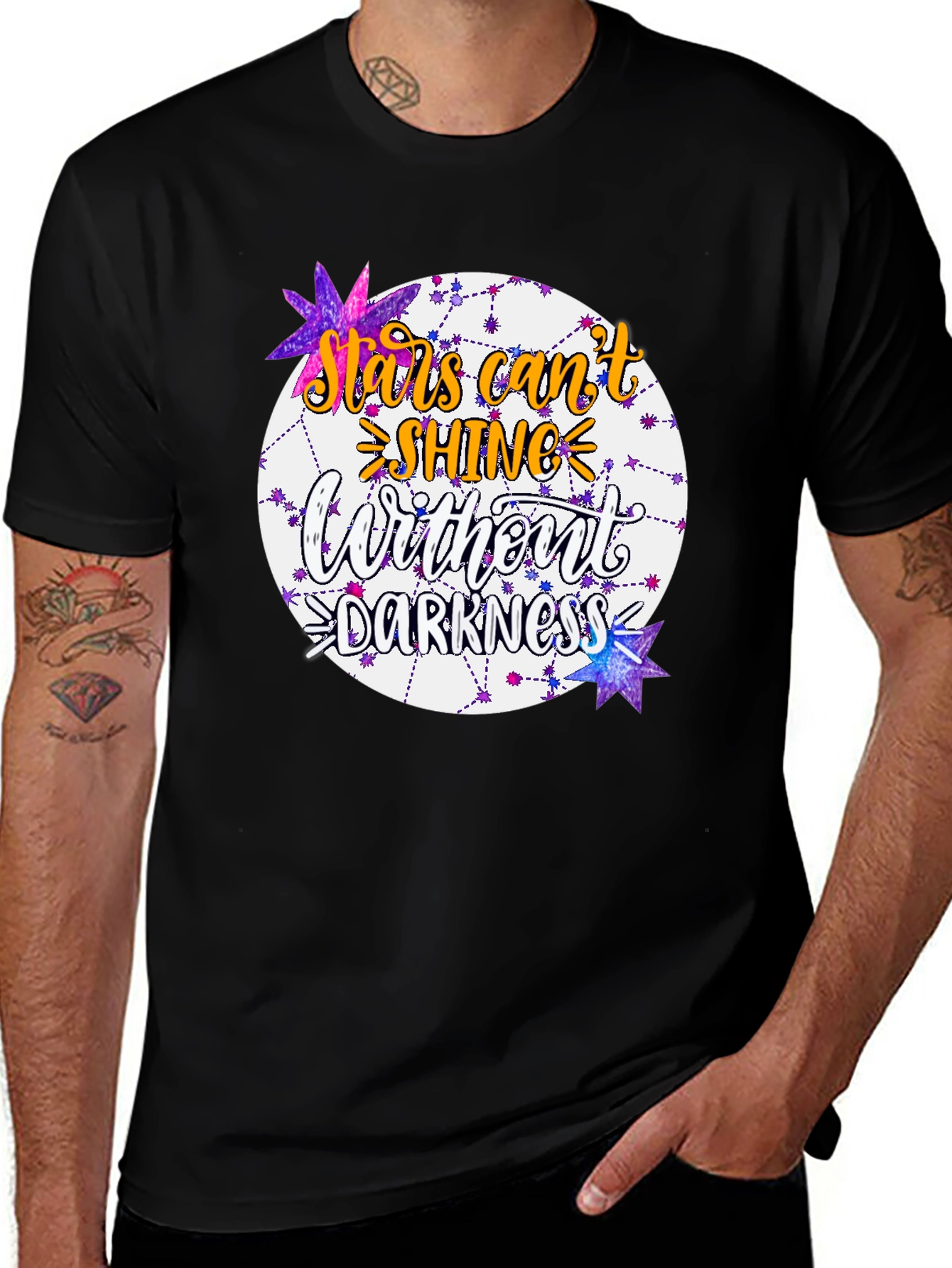 Variant 17 of Stars Can't Shine Without Darkness Black T-Shirt