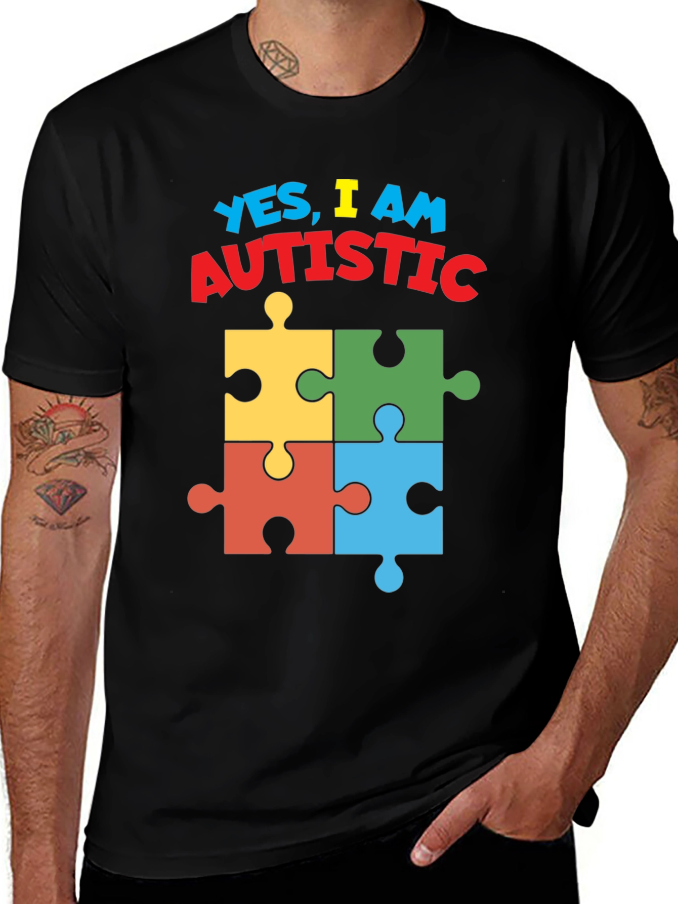 Autism Awareness Puzzle Piece Graphic T-Shirt