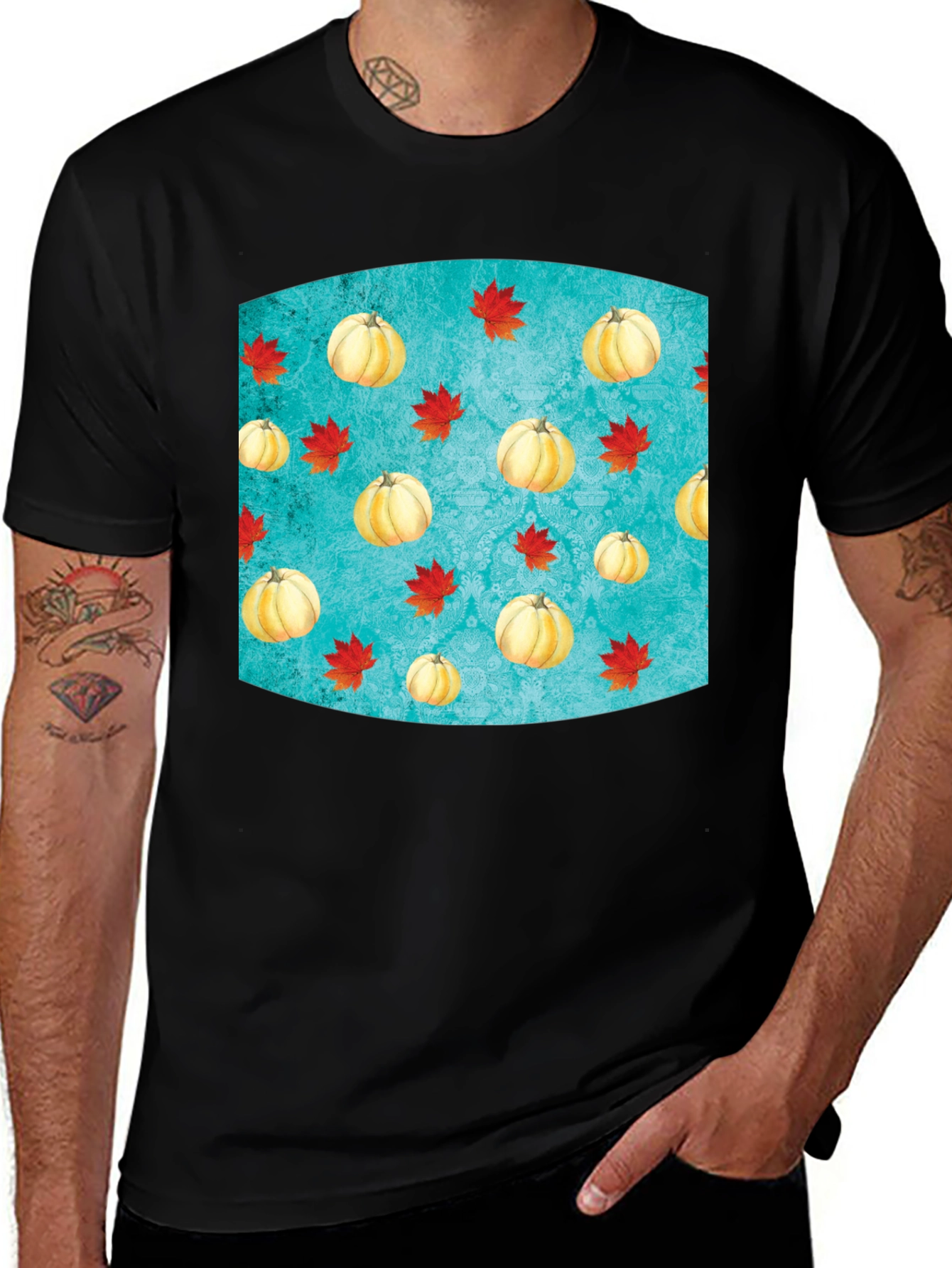 Variant 15 of Autumn Pumpkin & Leaves T-Shirt