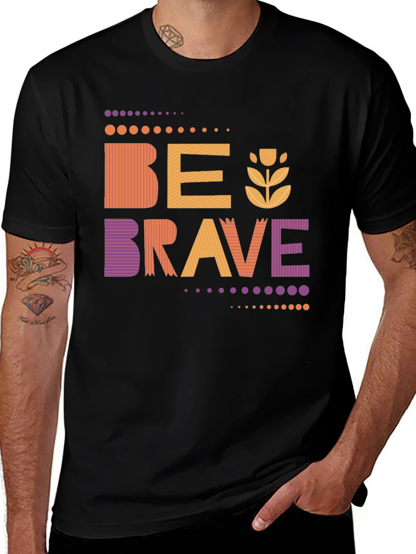 Variant 27 of Be Brave Graphic Tee - Stylish Unisex Design