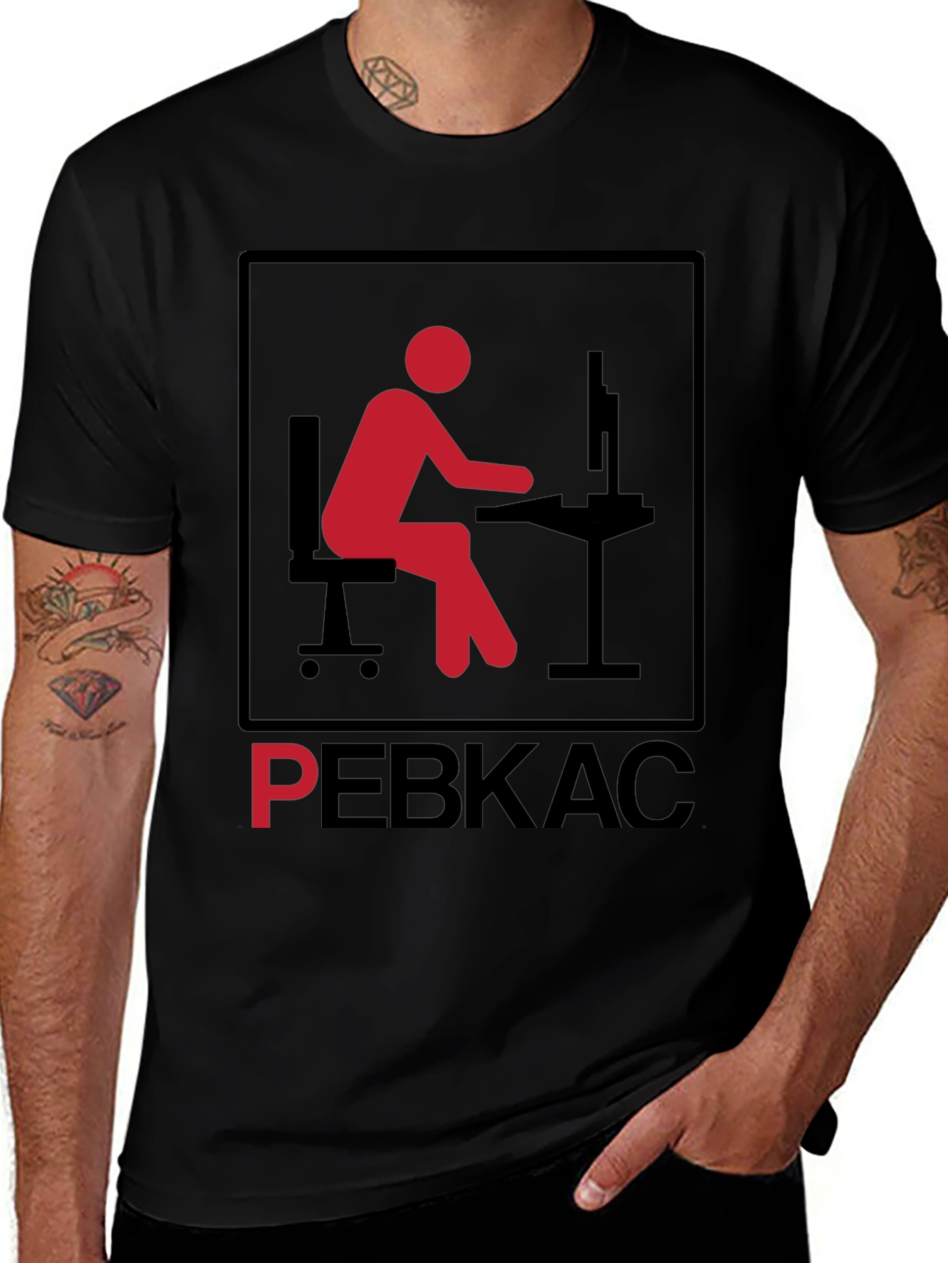 PEBKAC T-Shirt - Problem Exists Between Keyboard and Chair
