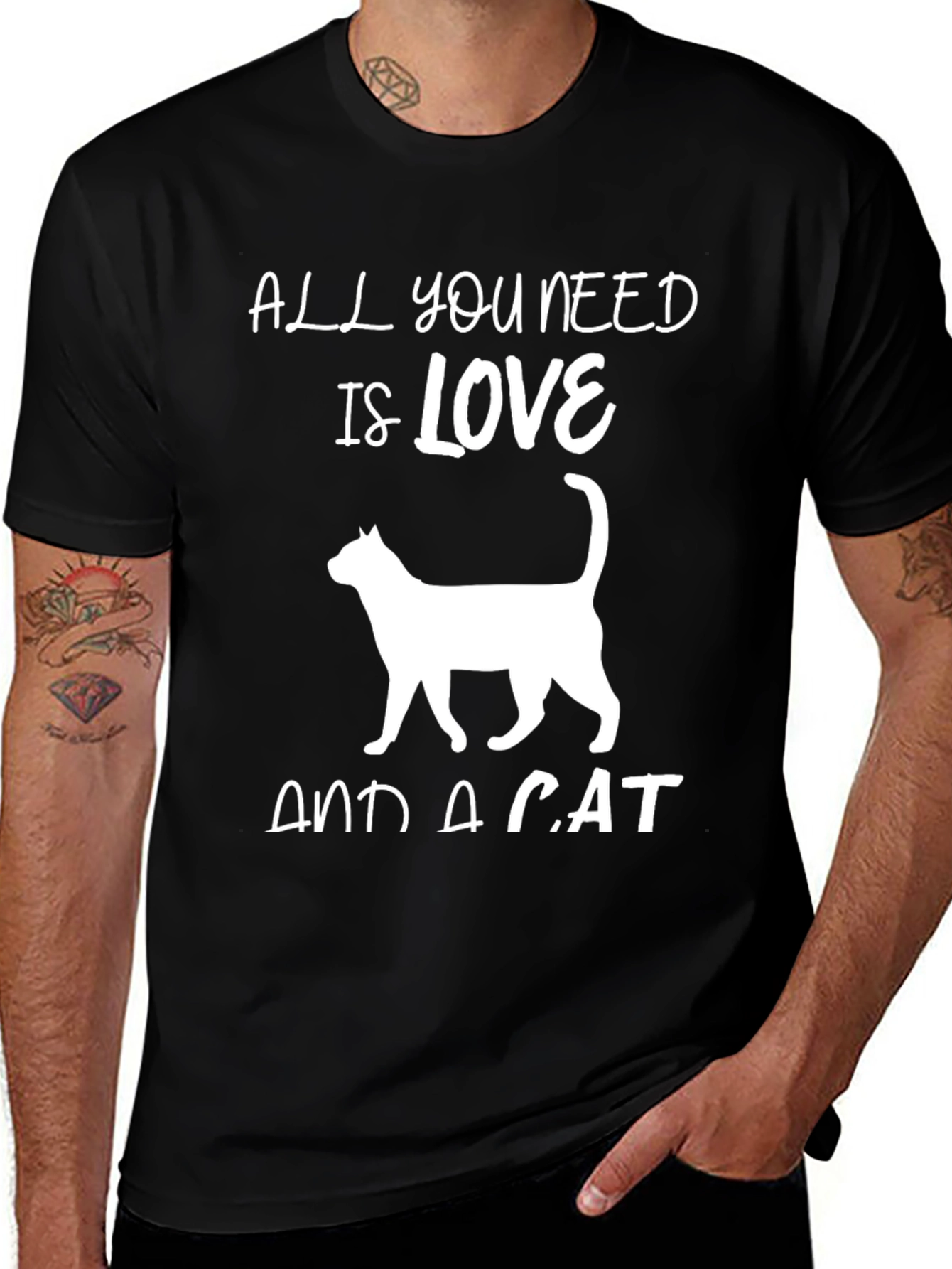 Variant 16 of All You Need is Love and a Cat T-Shirt