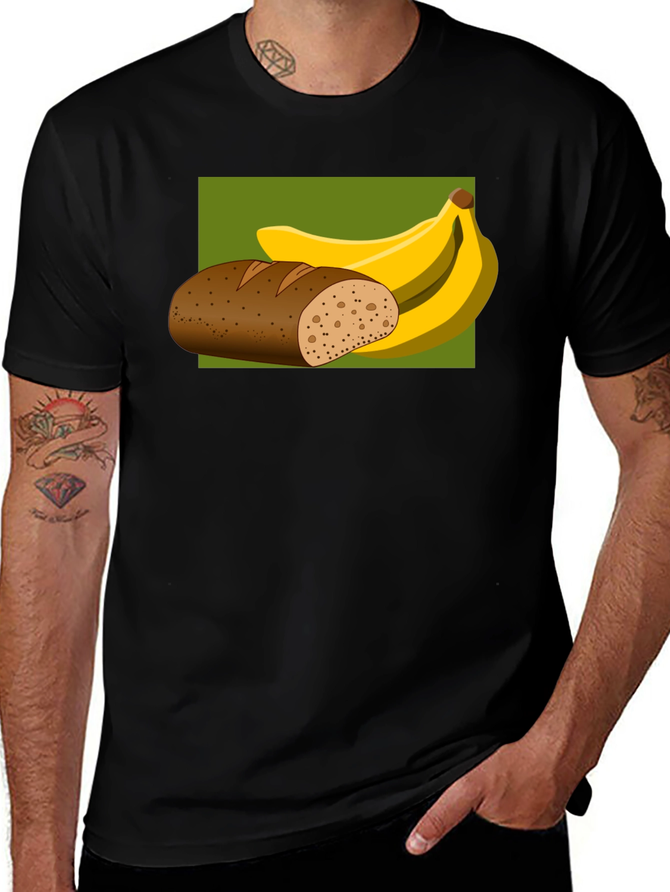 Variant 26 of Bread & Bananas Graphic Tee - Novelty Food Shirt