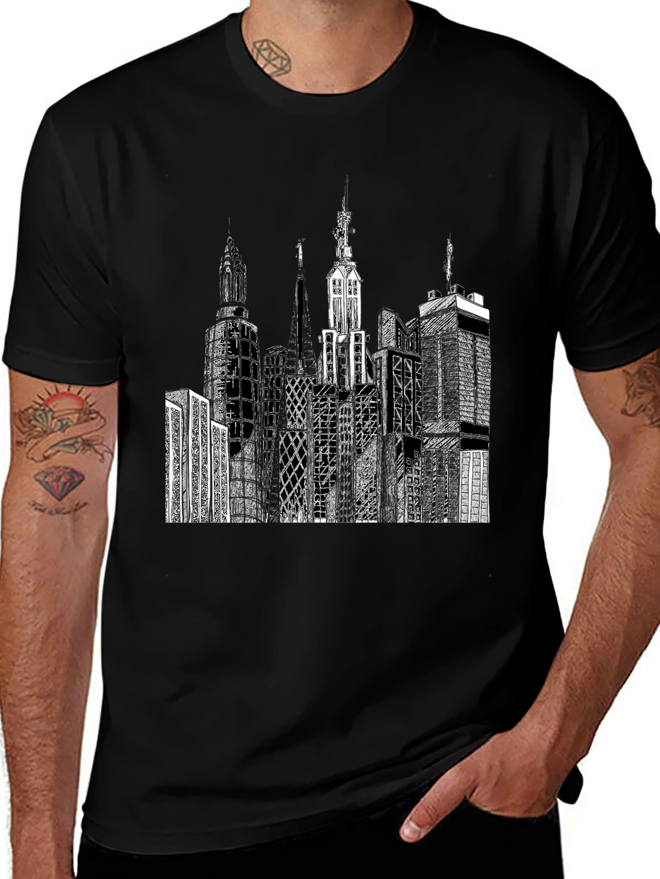 Variant 13 of Cityscape Graphic Tee - Urban Style