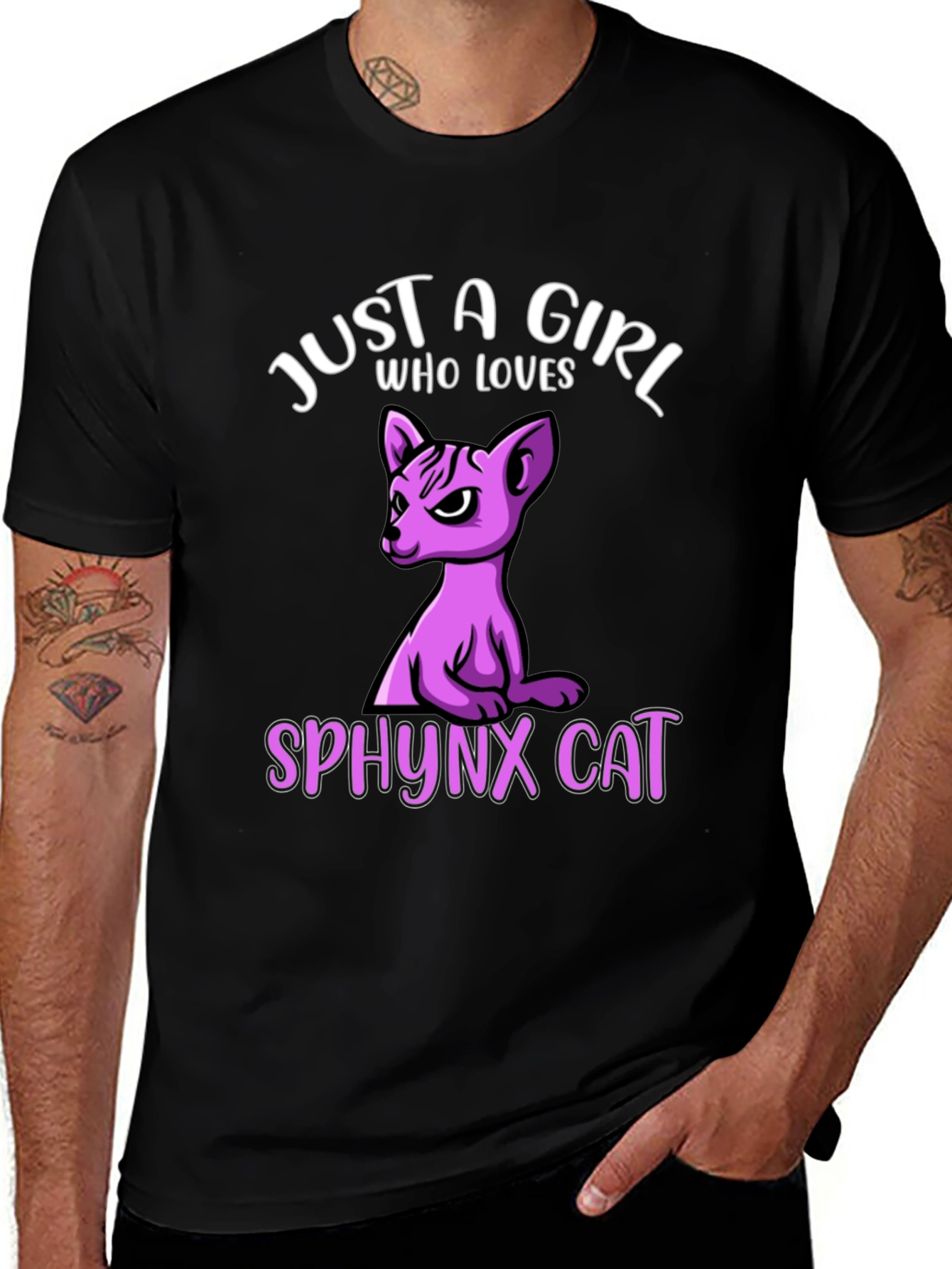 Variant 14 of Sphynx Cat Lover T-Shirt - Just a Girl Who Loves Sphynx Cats