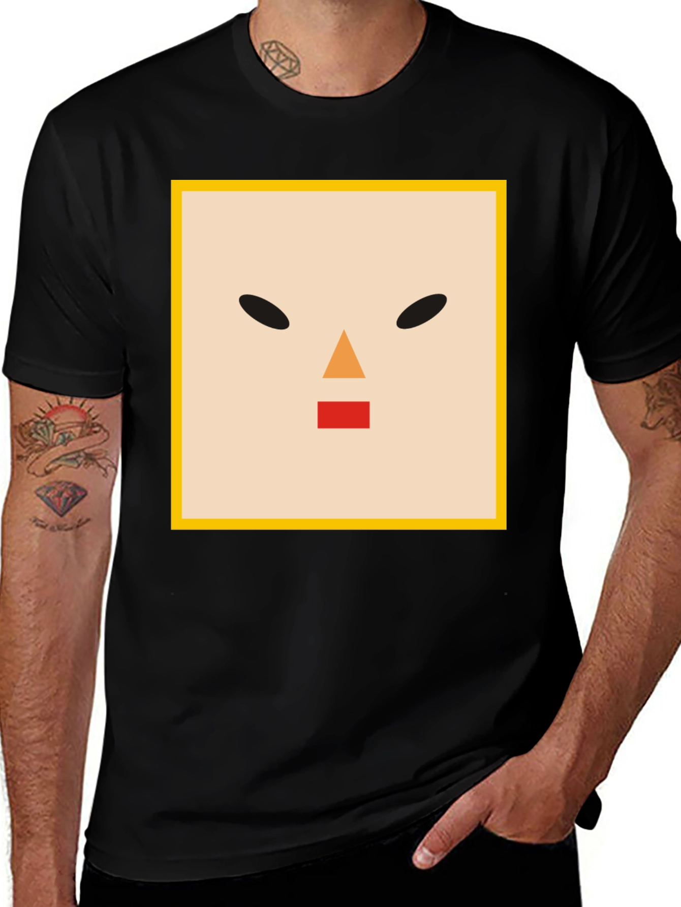 Variant 11 of Minimalist Face Graphic Tee - Modern Streetwear