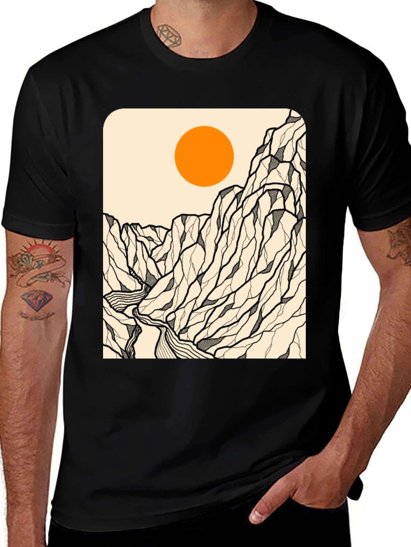 Variant 30 of Mountain Range Graphic Tee - Black