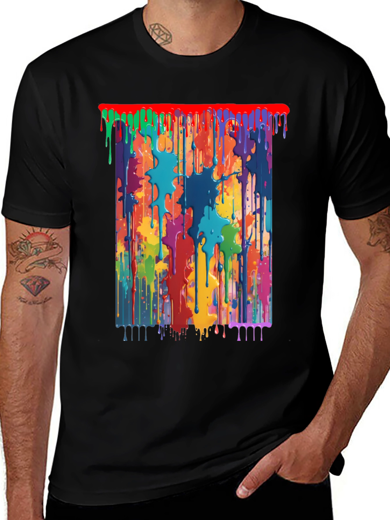 Variant 9 of Colorful Paint Drip Graphic Tee