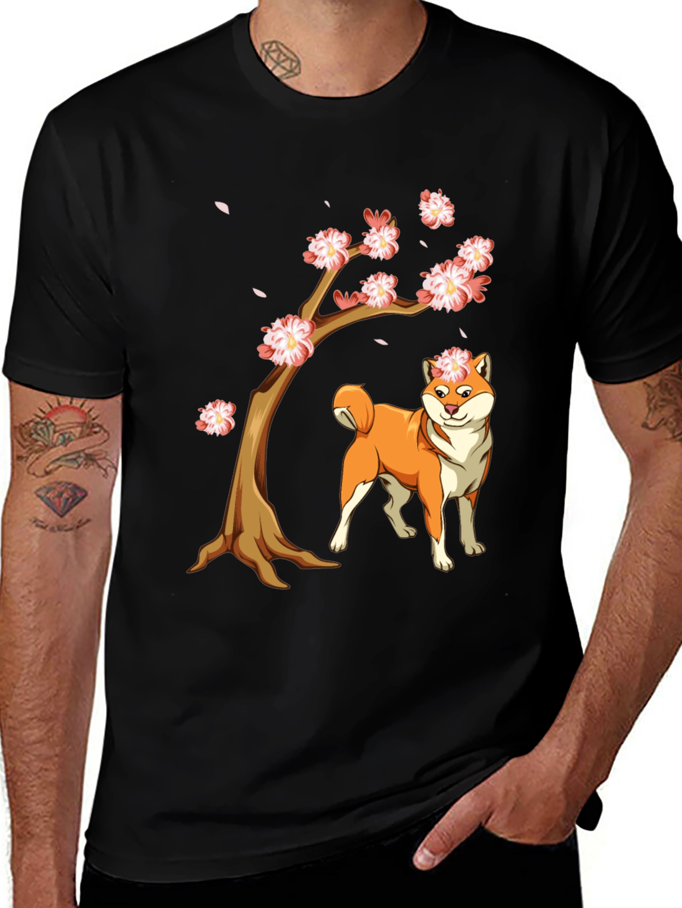 Variant 3 of Shiba Inu Cherry Blossom T-Shirt