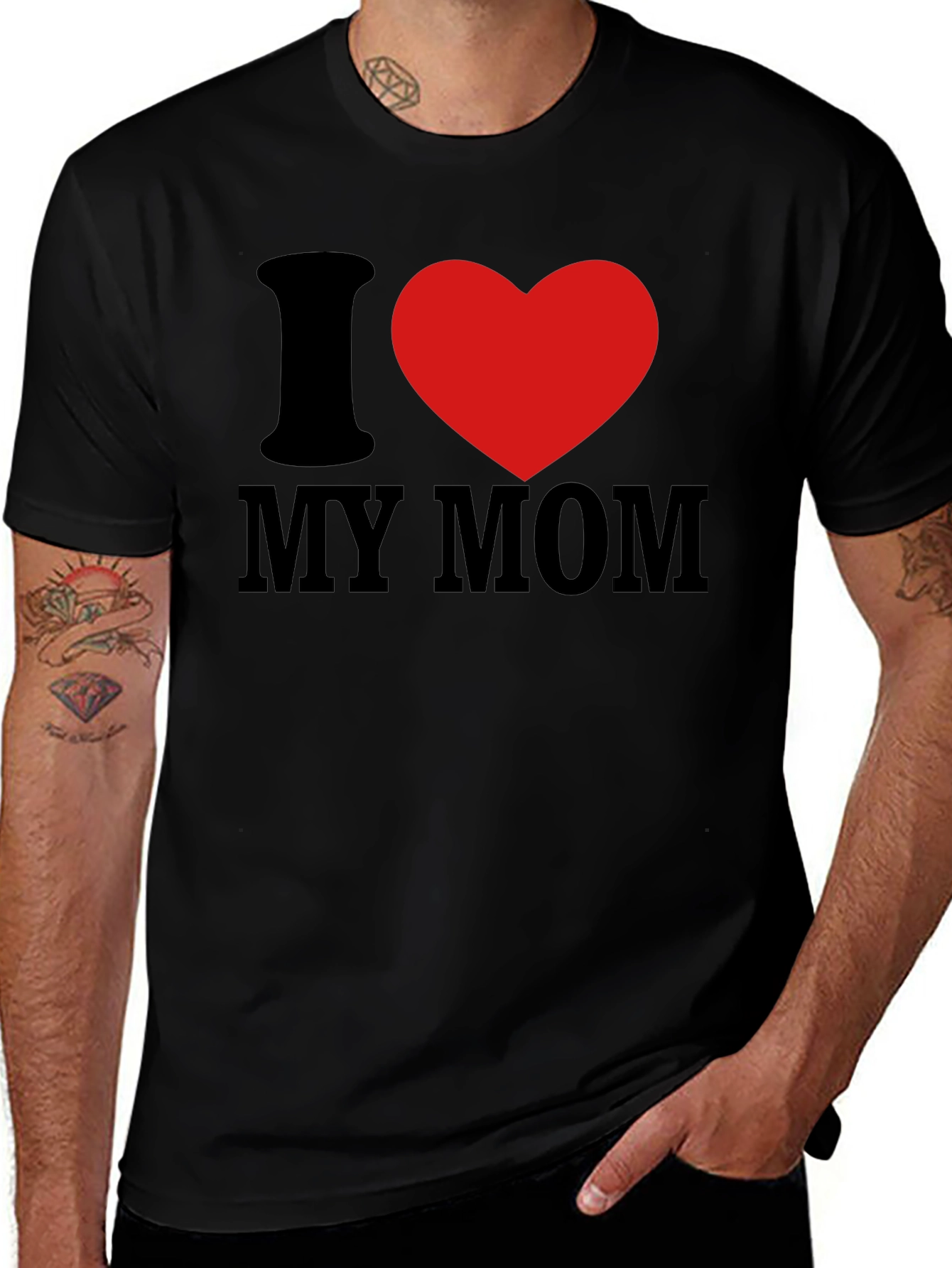 Variant 15 of I Love My Mom Black T-Shirt