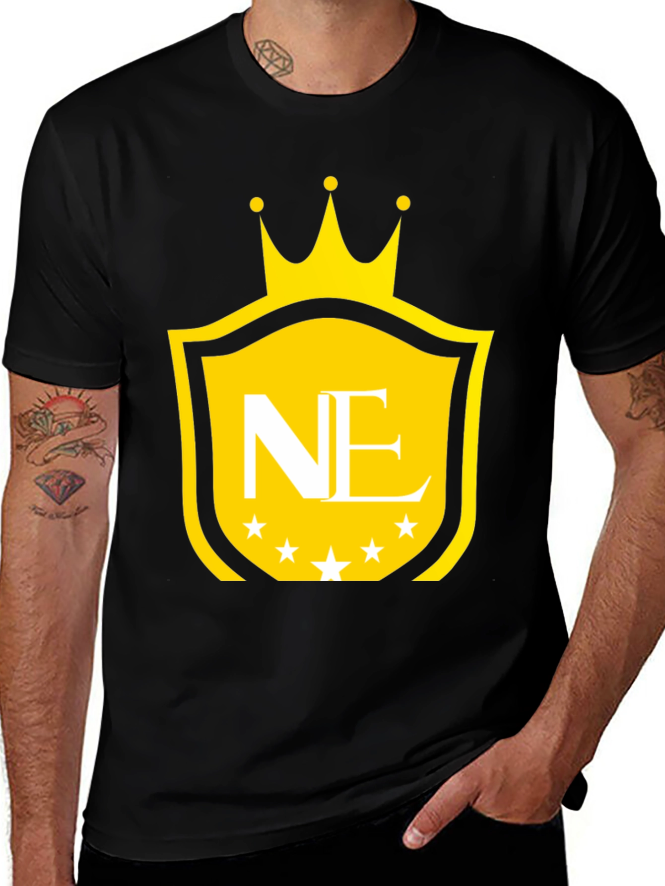 Crown Shield Graphic Tee - Premium Black T-Shirt