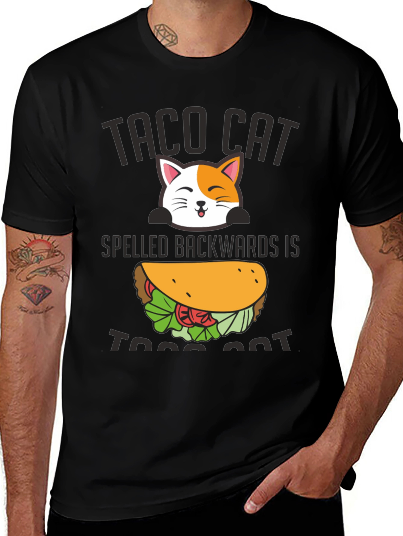 Variant 13 of Taco Cat Graphic Tee - Funny Palindrome T-Shirt