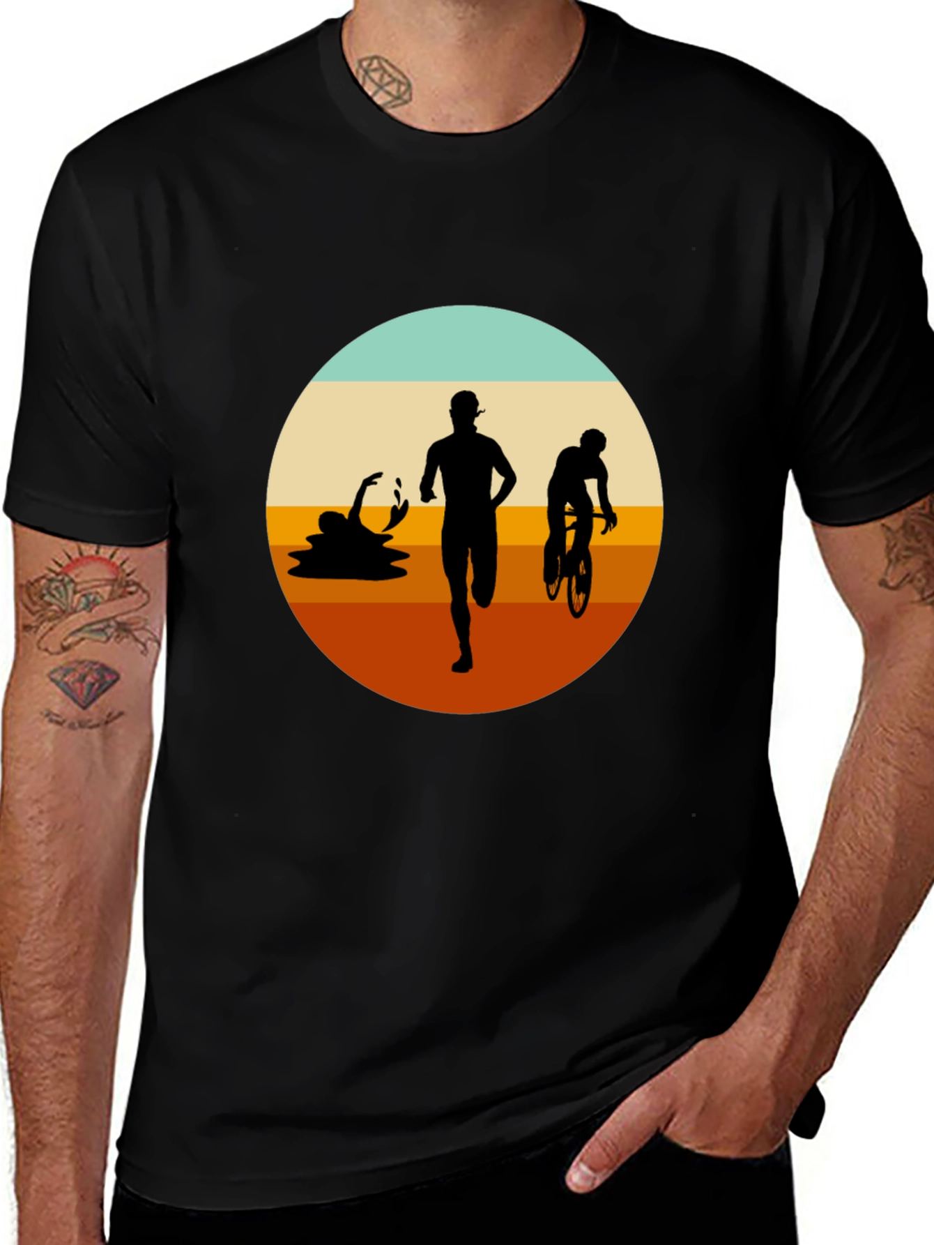 Variant 21 of Triathlon Silhouette Graphic Tee
