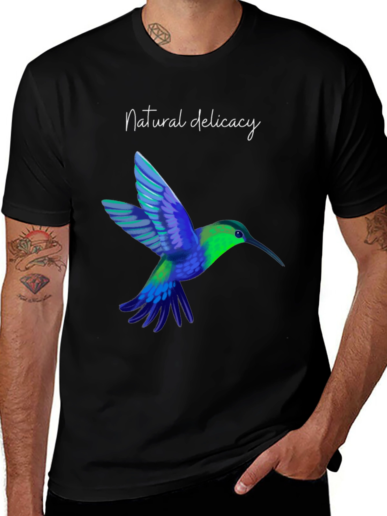 Variant 17 of Hummingbird Graphic T-Shirt - Natural Delicacy