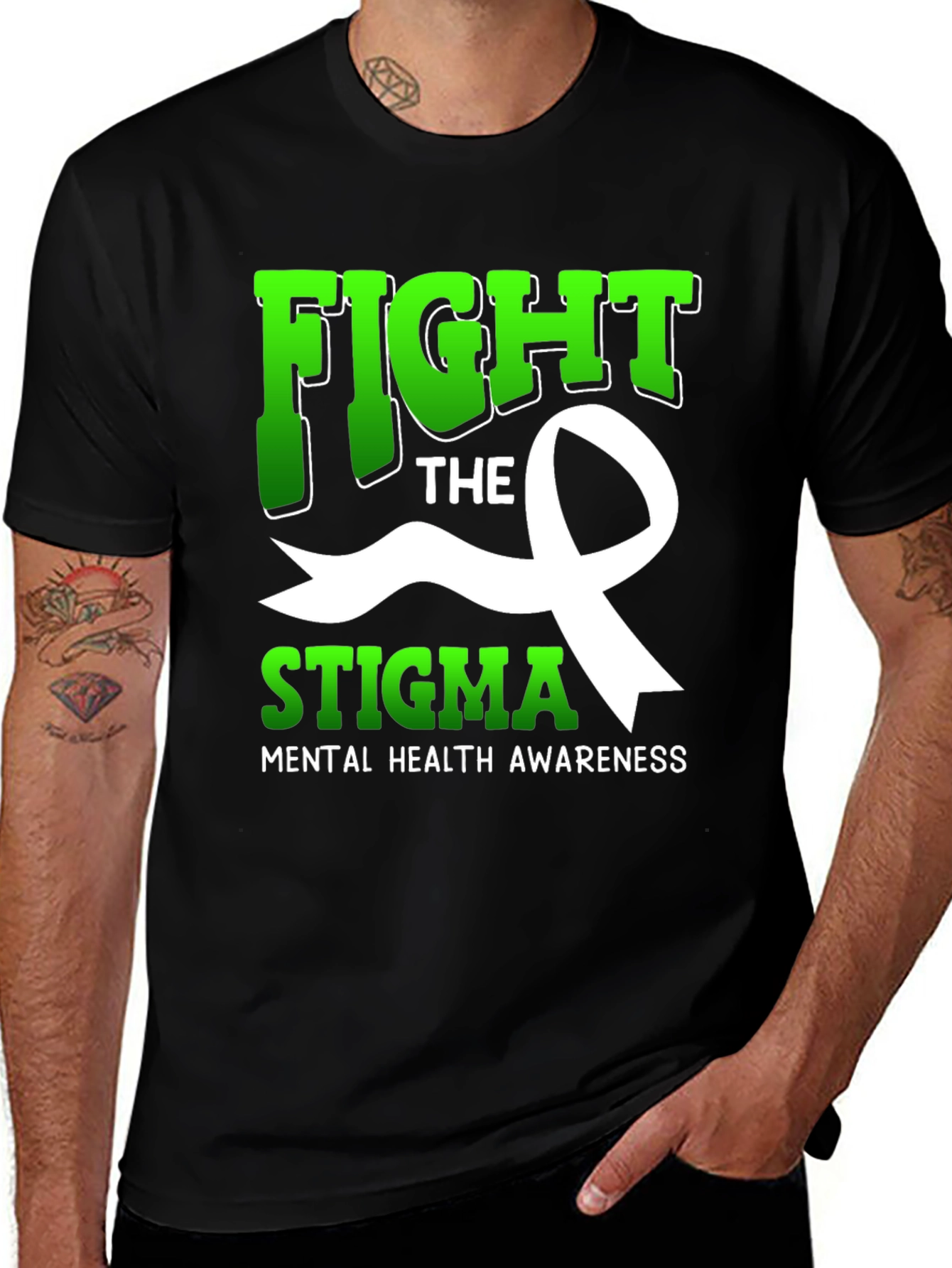 Variant 14 of Fight Stigma Mental Health Awareness Graphic Tee