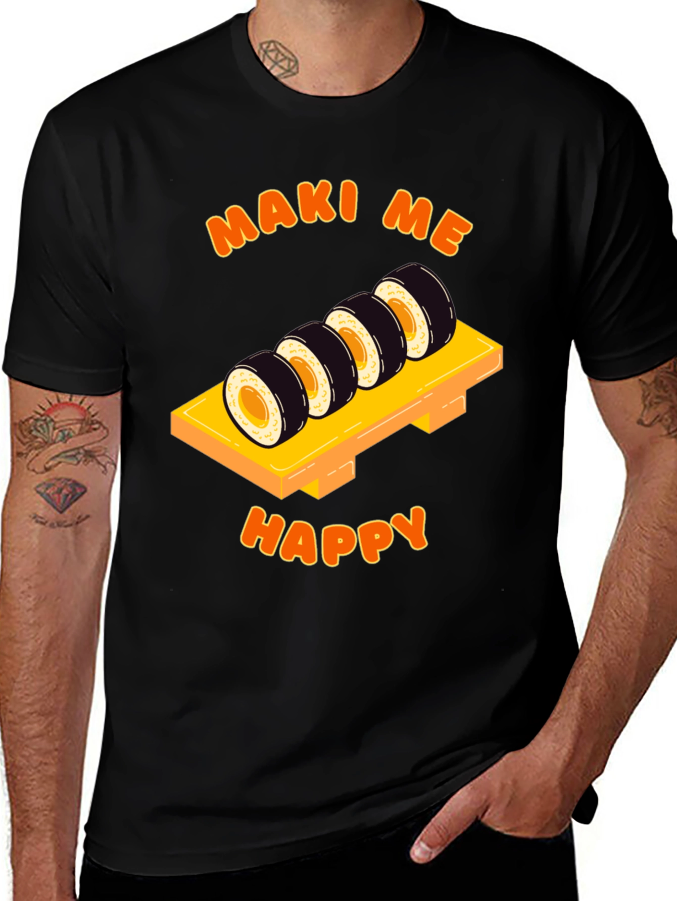 Variant 26 of Maki Me Happy Graphic Tee - Sushi Lover Shirt