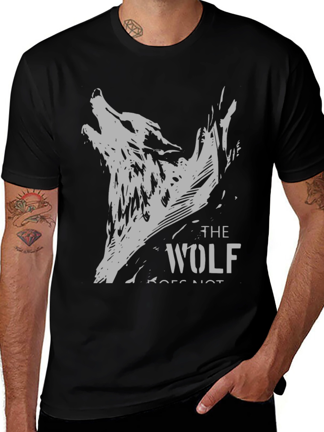 Variant 24 of The Wolf T-Shirt - Black Graphic Tee