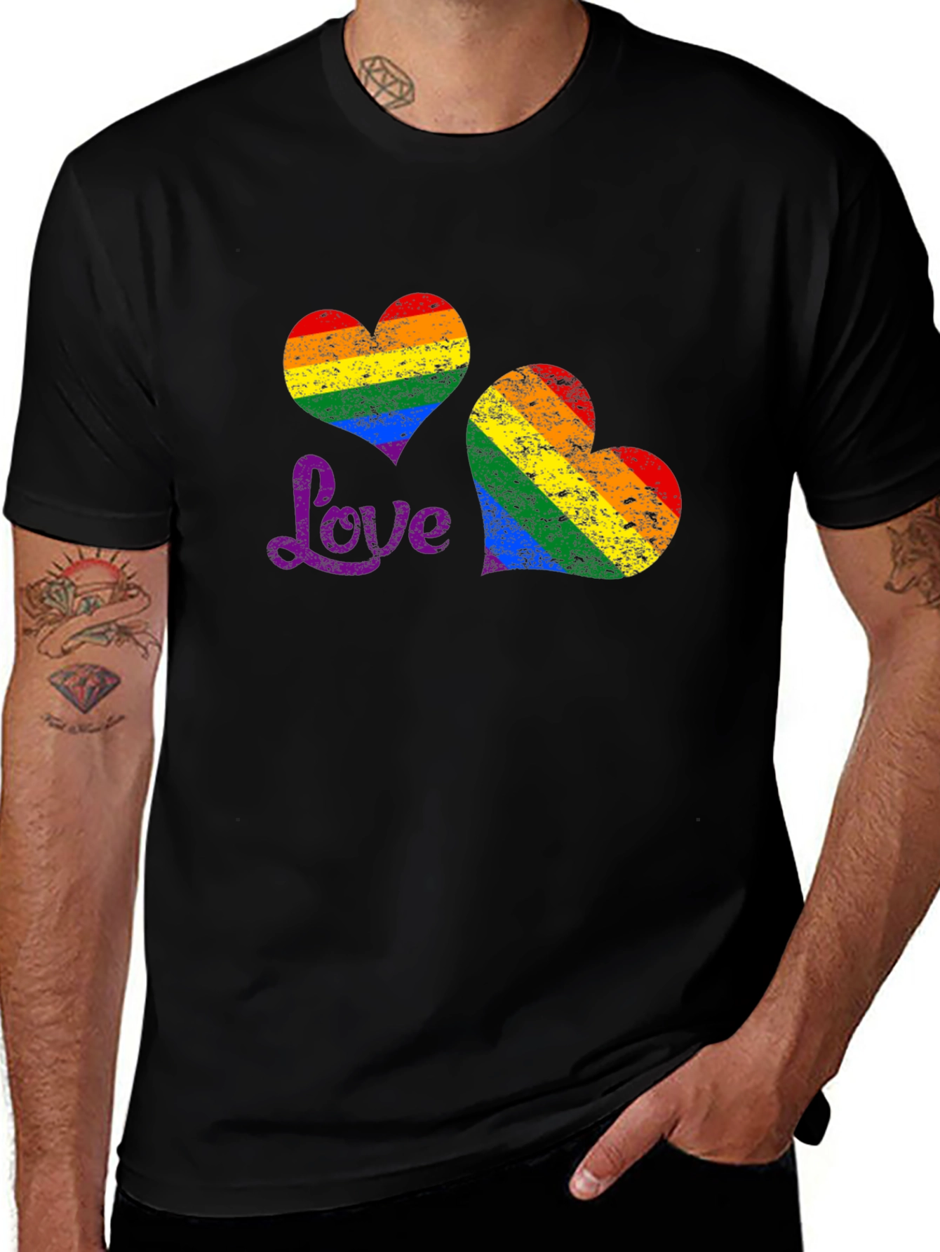 Variant 8 of Pride Love Rainbow Hearts T-Shirt