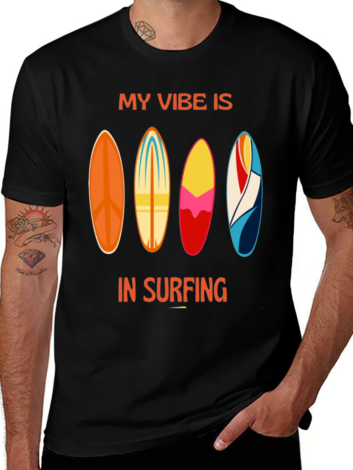 Variant 24 of My Vibe is Surfing Graphic T-Shirt