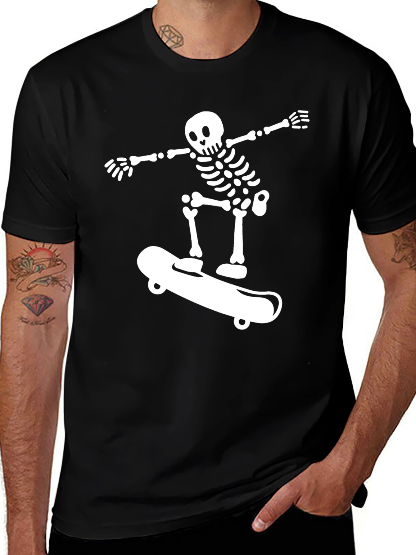 Variant 5 of Skateboarding Skeleton Graphic Tee