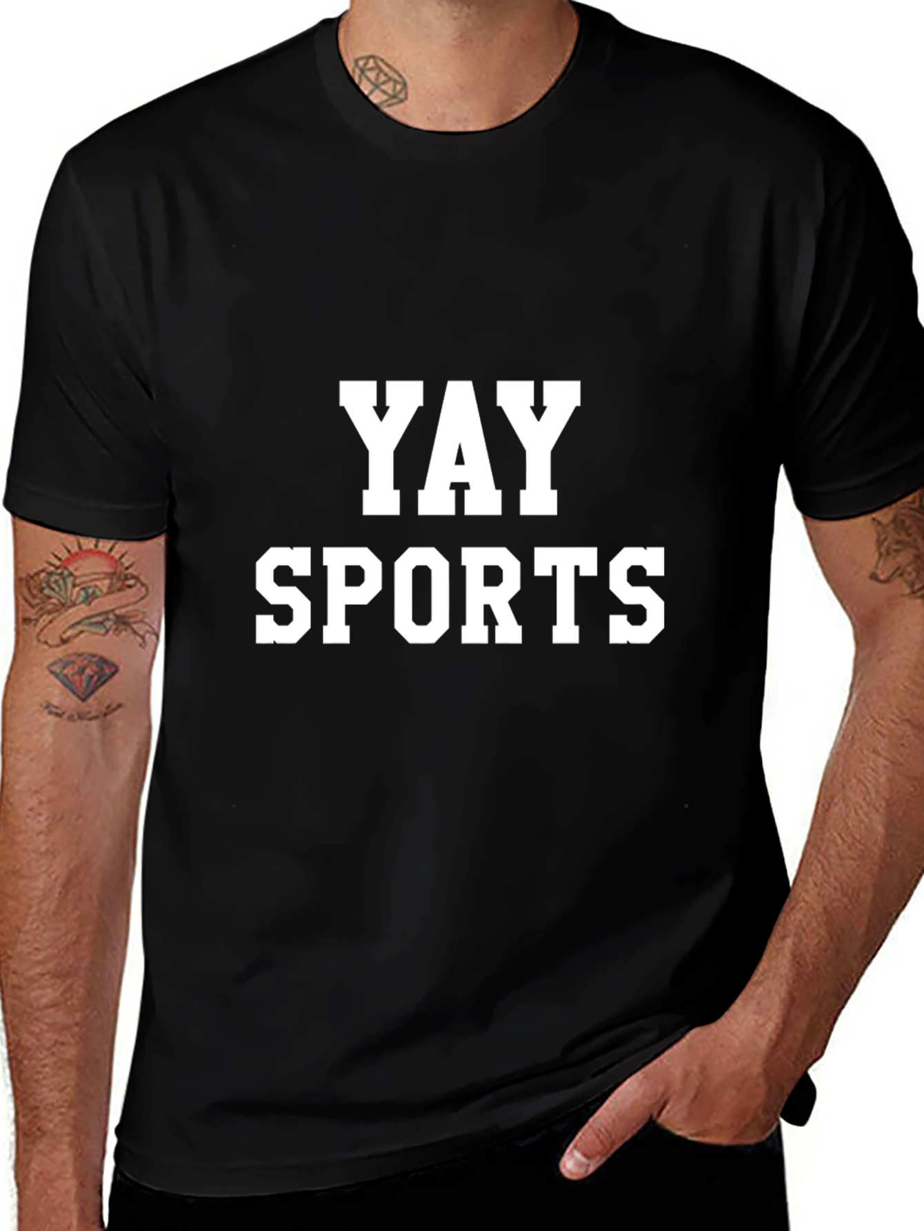 Variant 29 of Yay Sports Graphic Tee - Black Cotton Blend T-Shirt