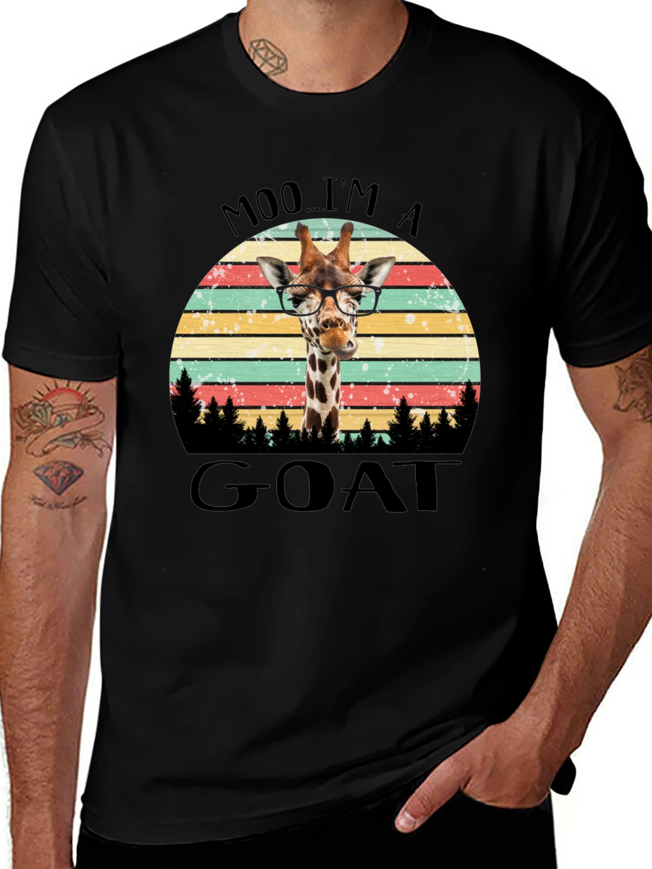 Variant 10 of Moo I'm A Goat Giraffe T-Shirt