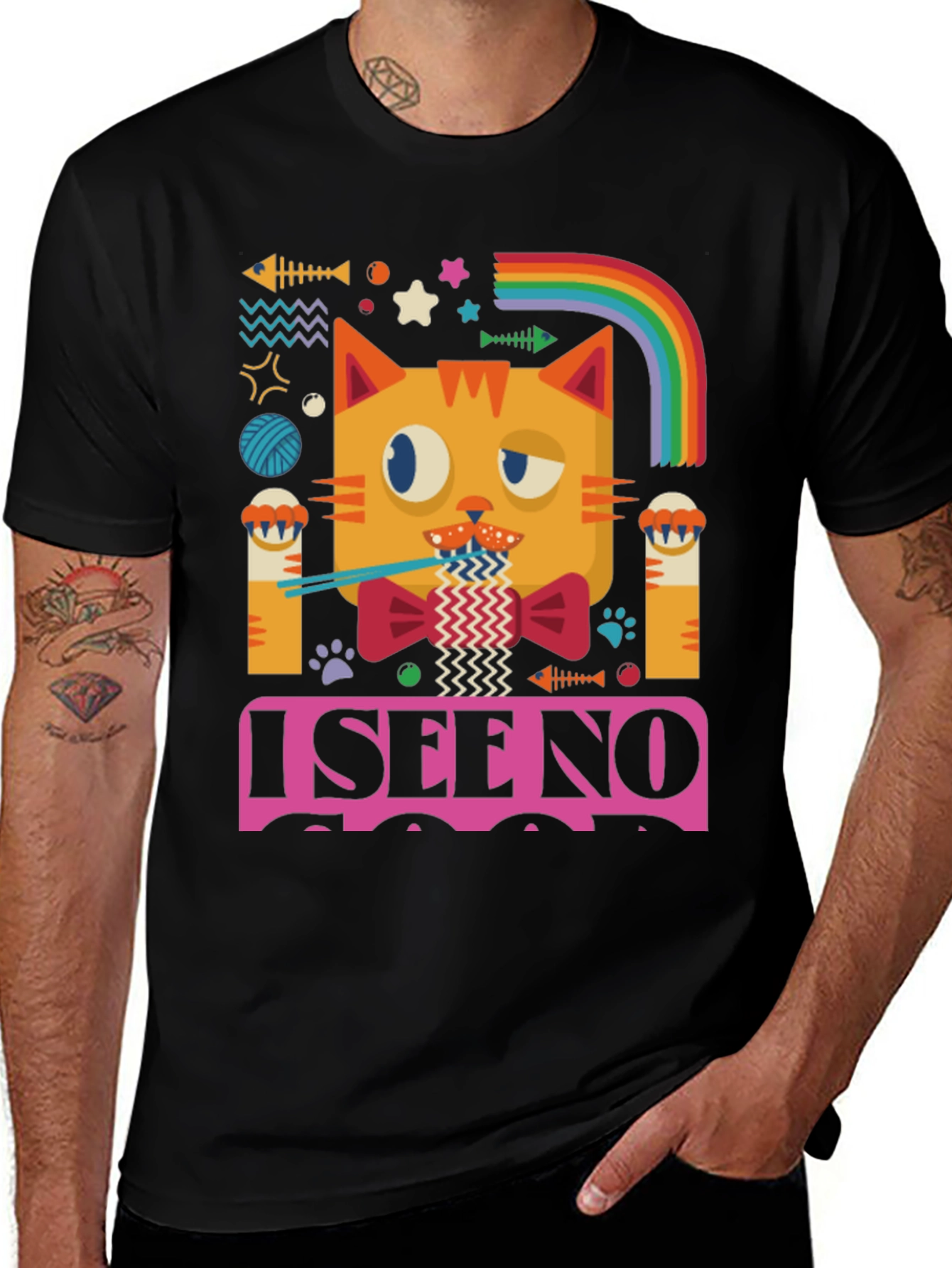 Variant 25 of I See No Good Cat Graphic Tee