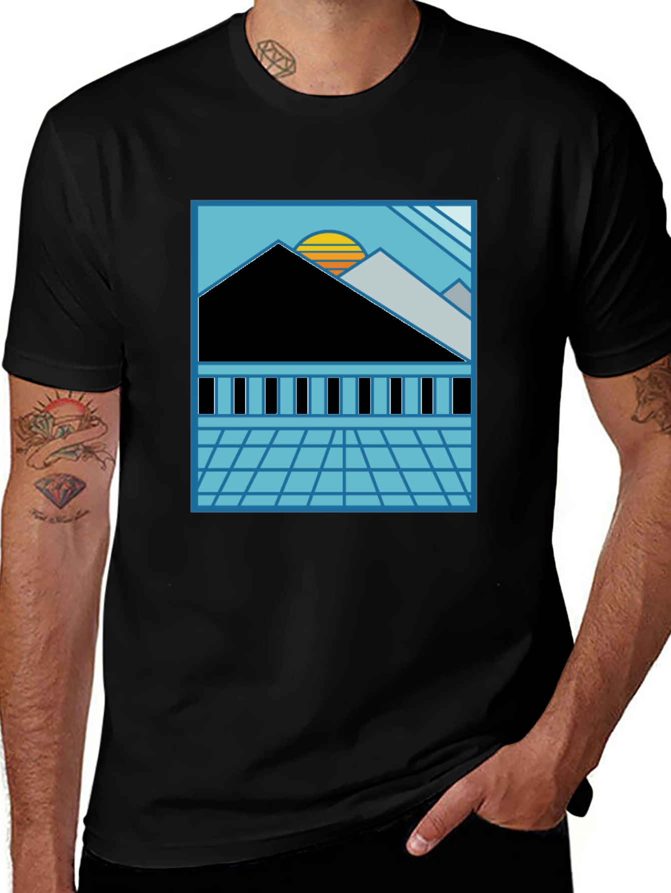Variant 11 of Retro Sunset Mountain Graphic Tee