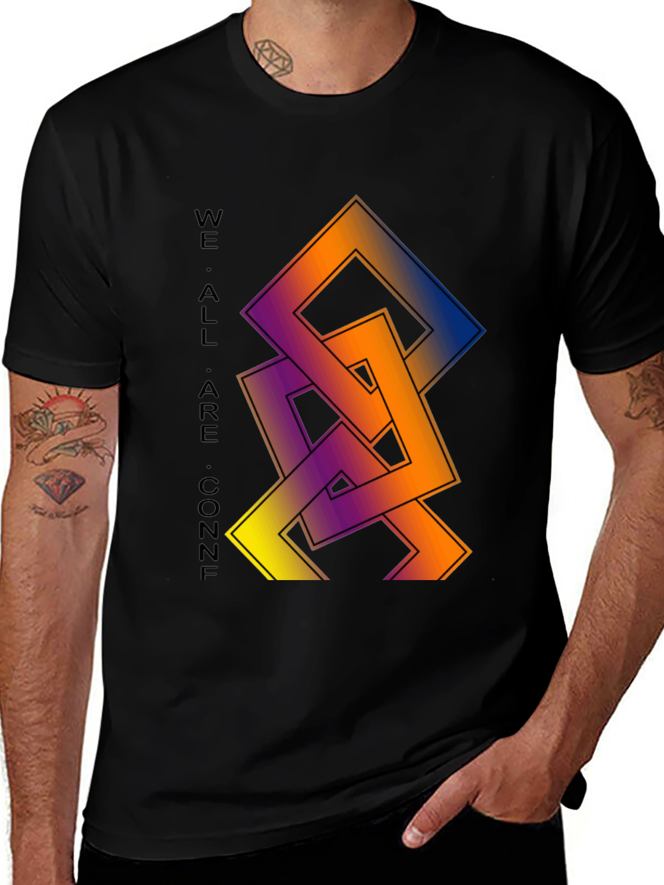 Variant 30 of Abstract Squares Graphic Tee - Trendy Casual Wear
