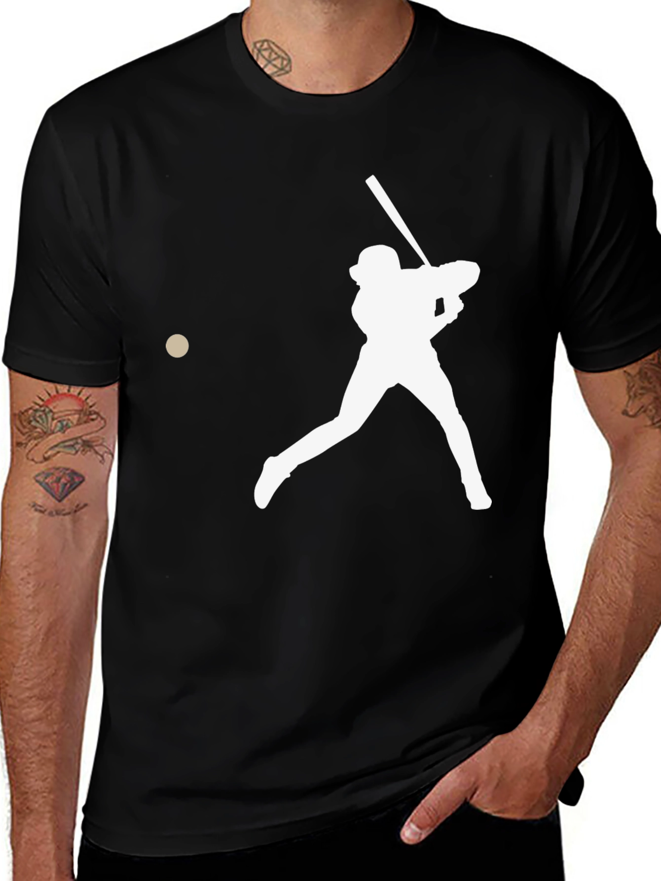 Variant 11 of Baseball Silhouette Graphic Tee - Stylish Cotton Blend Shirt