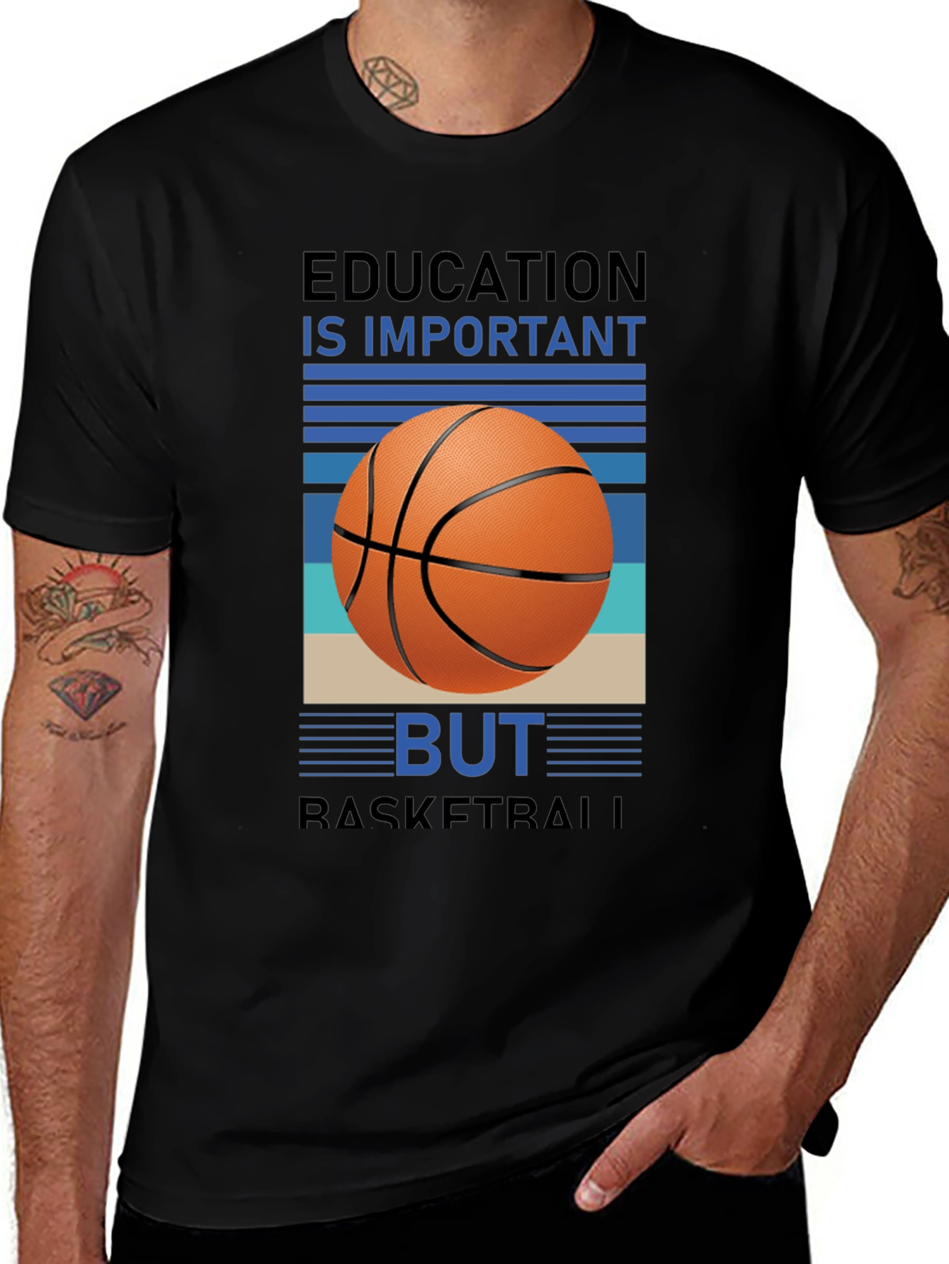 Variant 5 of Education Important But Basketball Graphic Tee