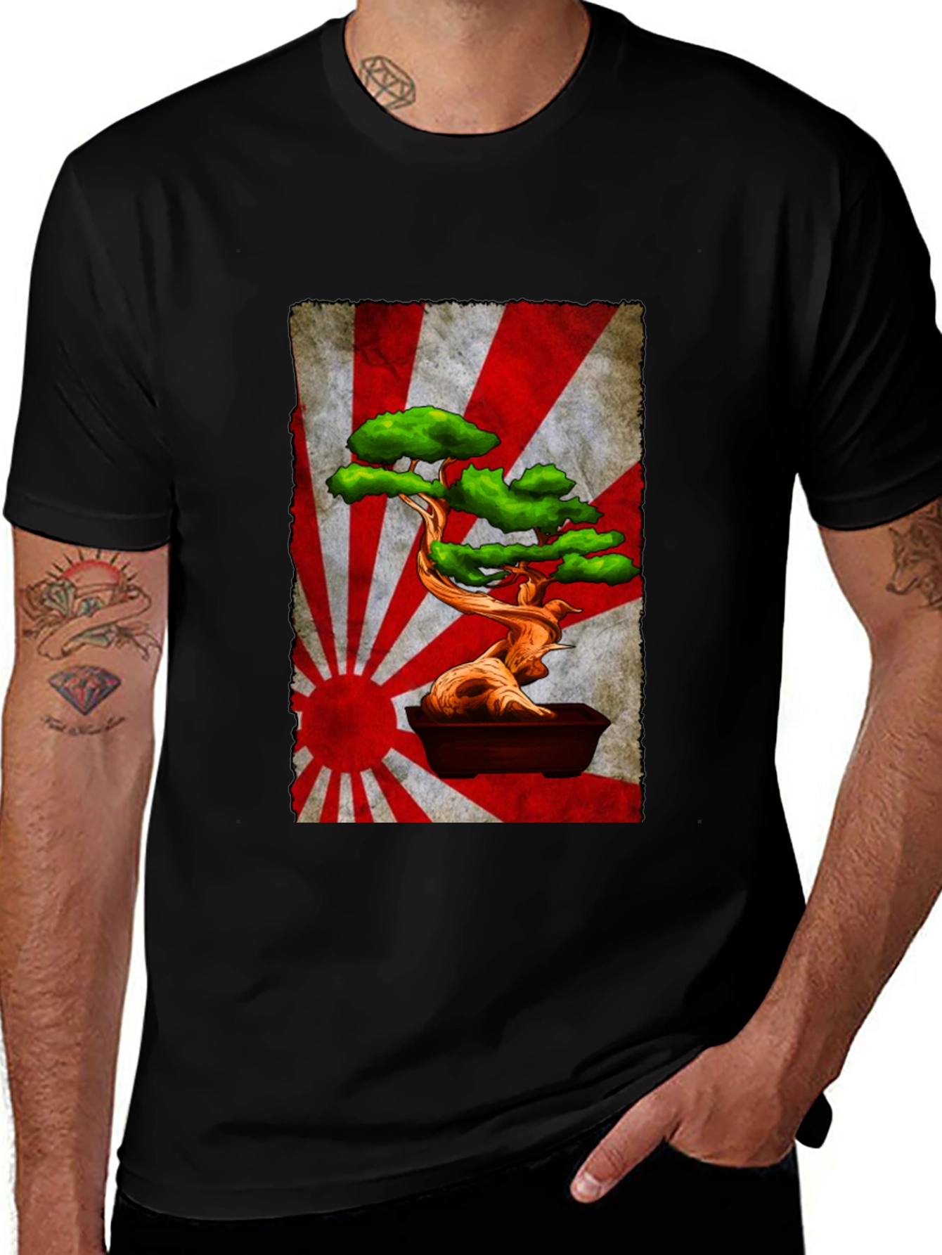 Variant 12 of Bonsai Tree Graphic Tee - Japanese Style Art Shirt