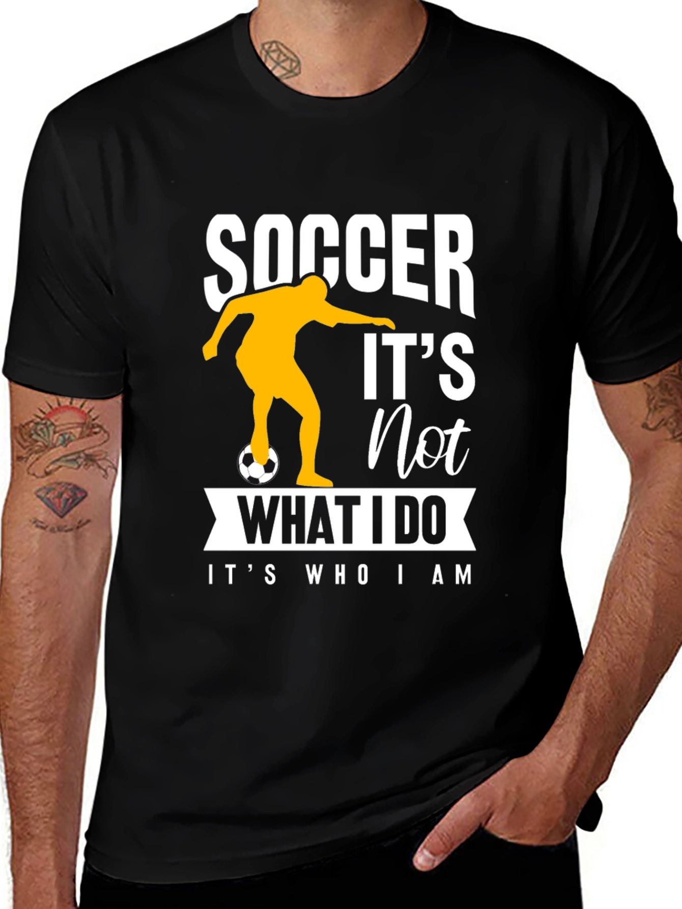 Variant 22 of Soccer Lover Black T-Shirt - It's Who I Am