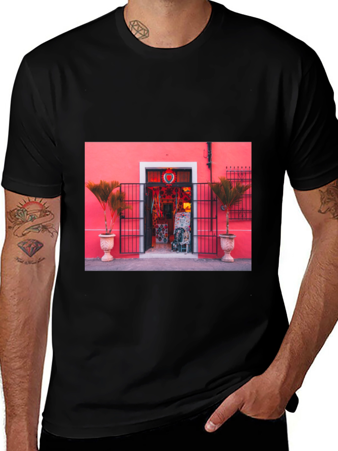 Variant 28 of Trendy Graphic Tee - Mexican Shop Front Print