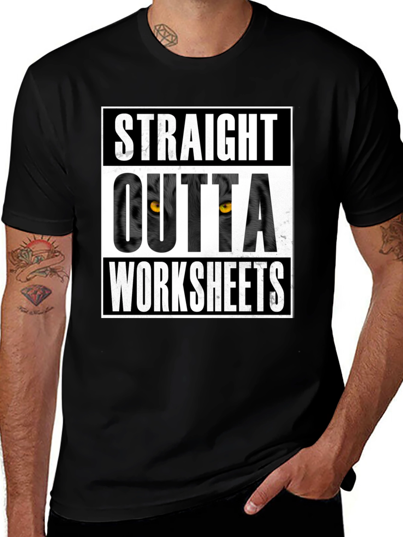 Variant 25 of Straight Outta Worksheets Graphic Tee