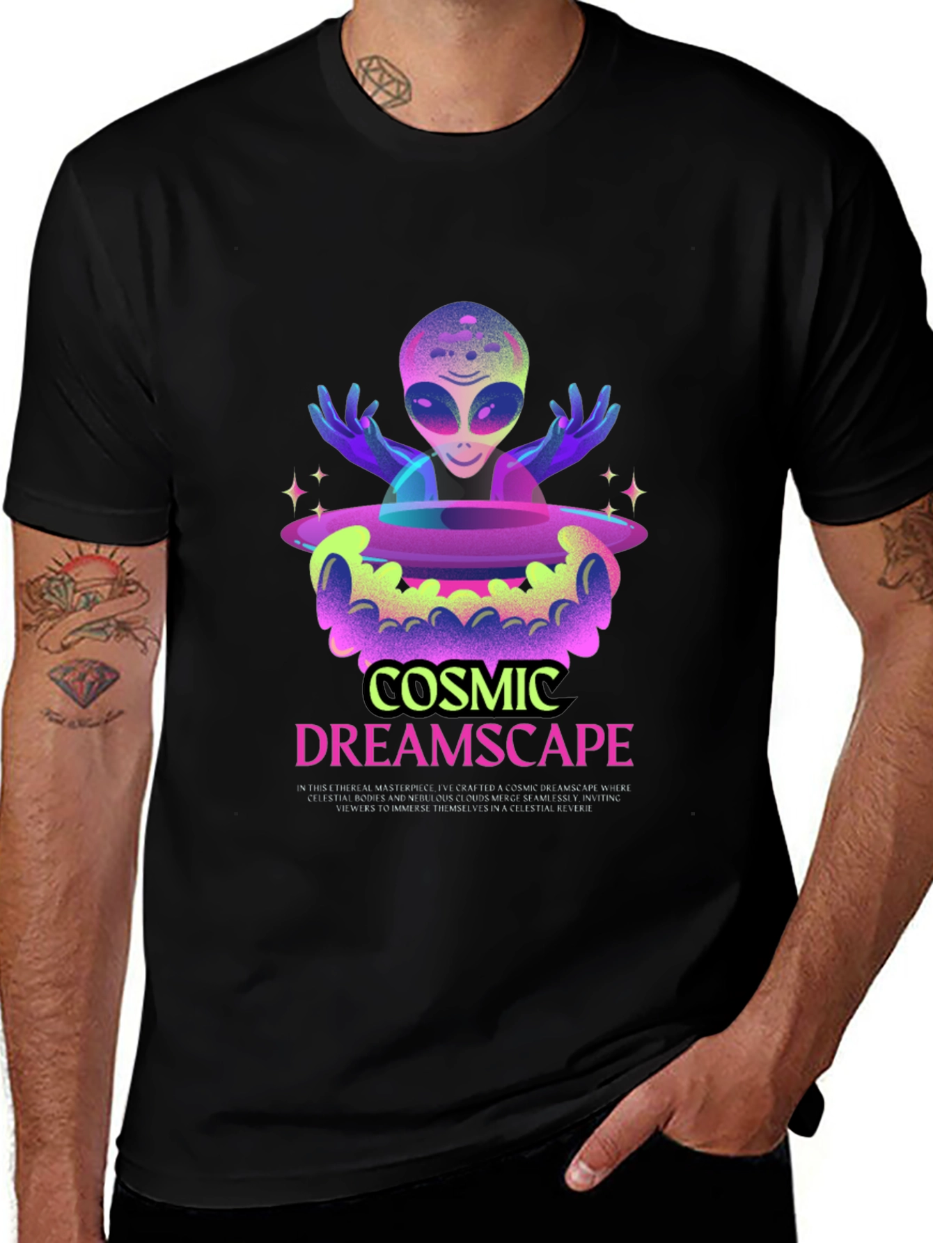 Cosmic Dreamscape Alien T-Shirt