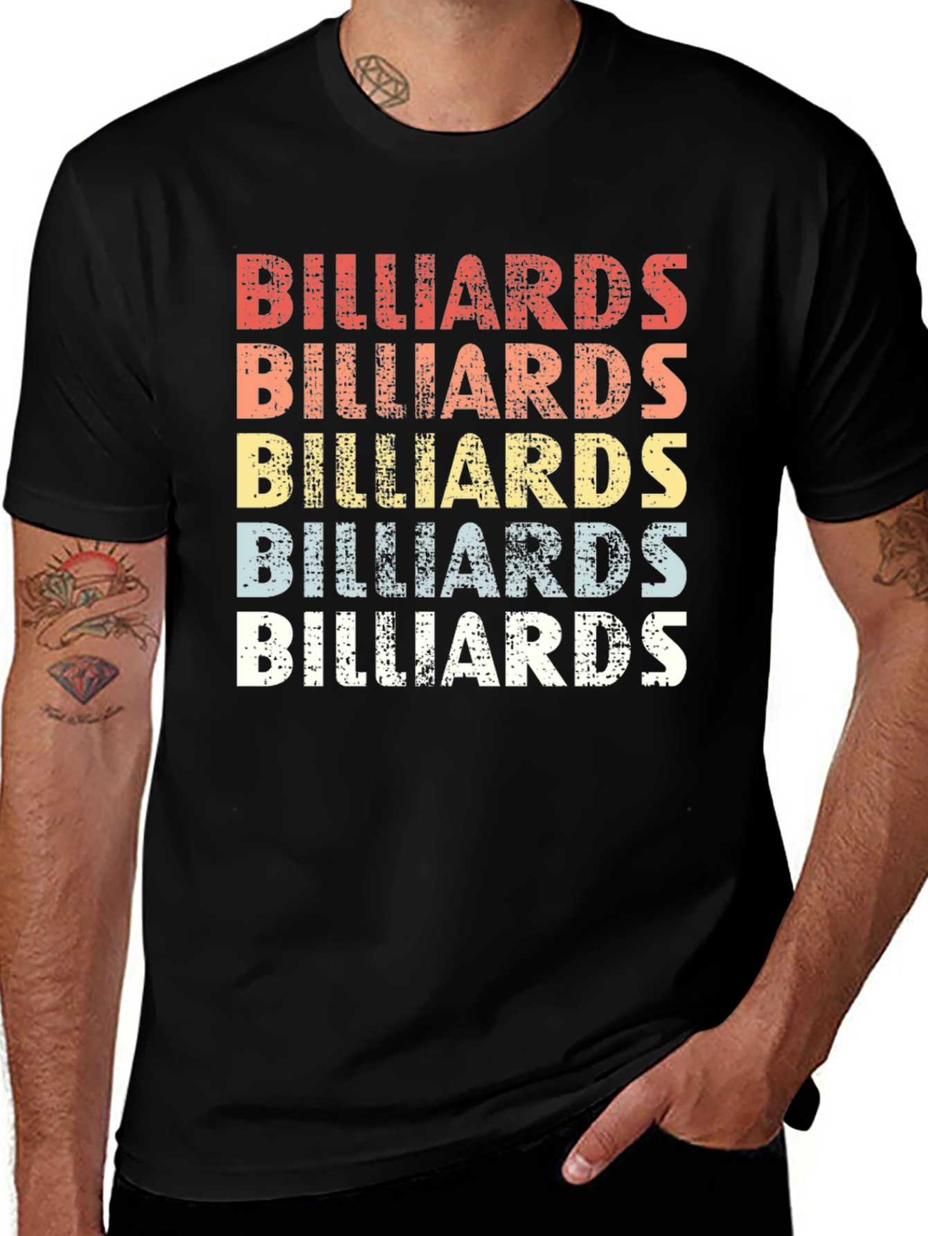 Variant 4 of Retro Billiards T-Shirt - Pool Player Graphic Tee