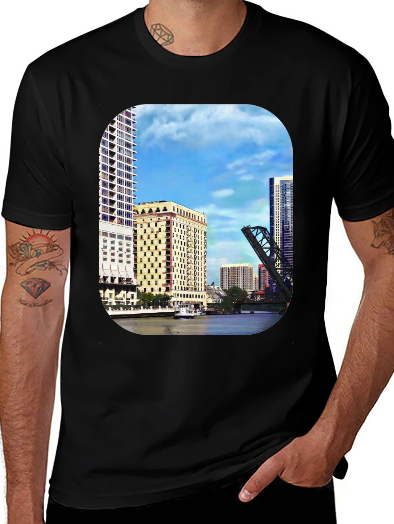 Variant 30 of Chicago Skyline Graphic T-Shirt