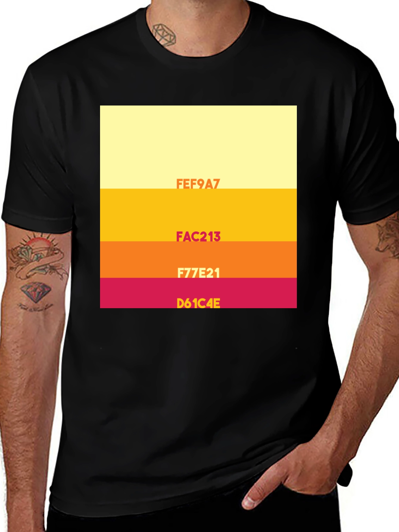 Variant 13 of Retro Color Palette Graphic Tee - Modern Men's T-Shirt