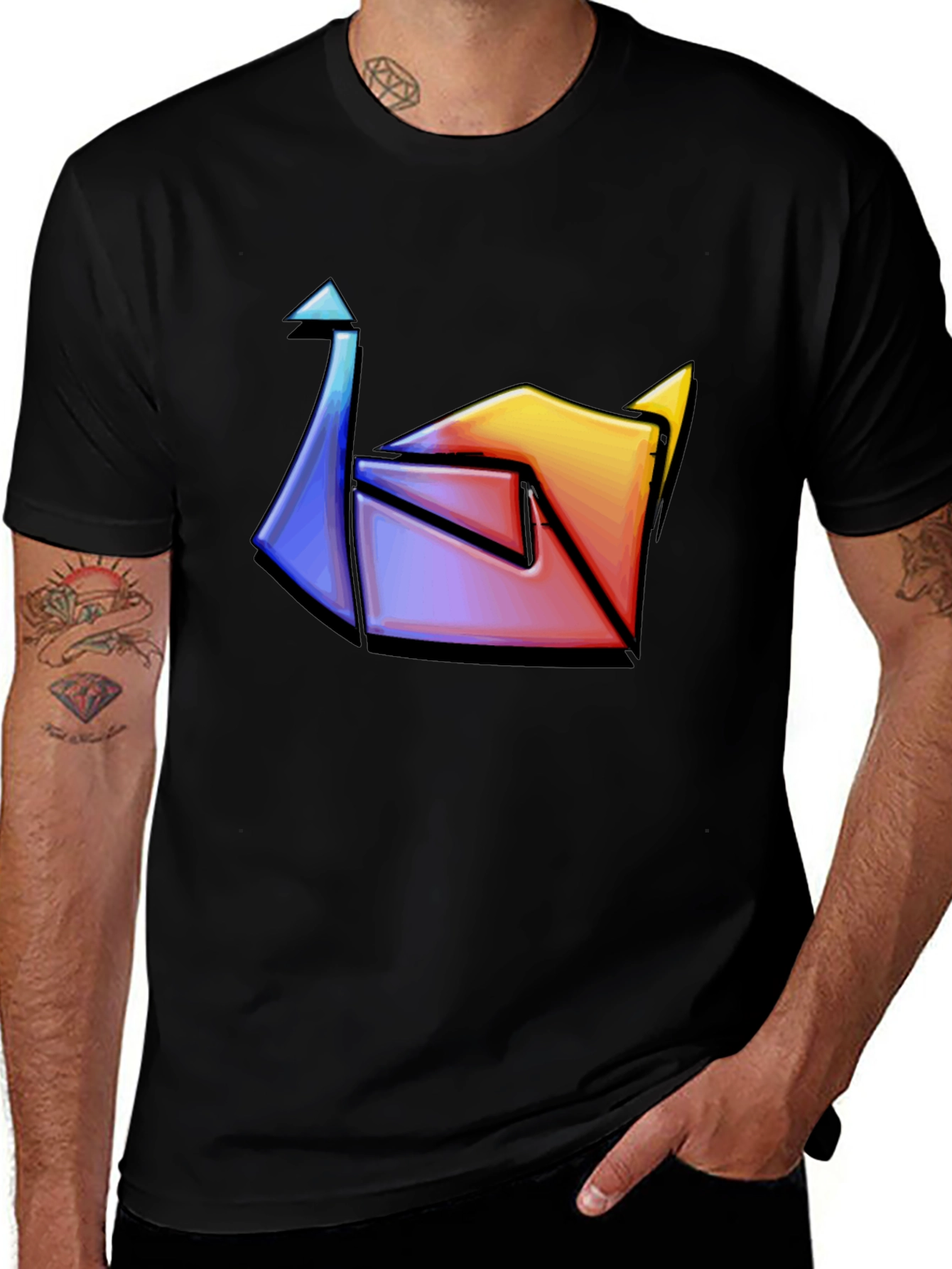 Abstract Colorful Origami Graphic Tee
