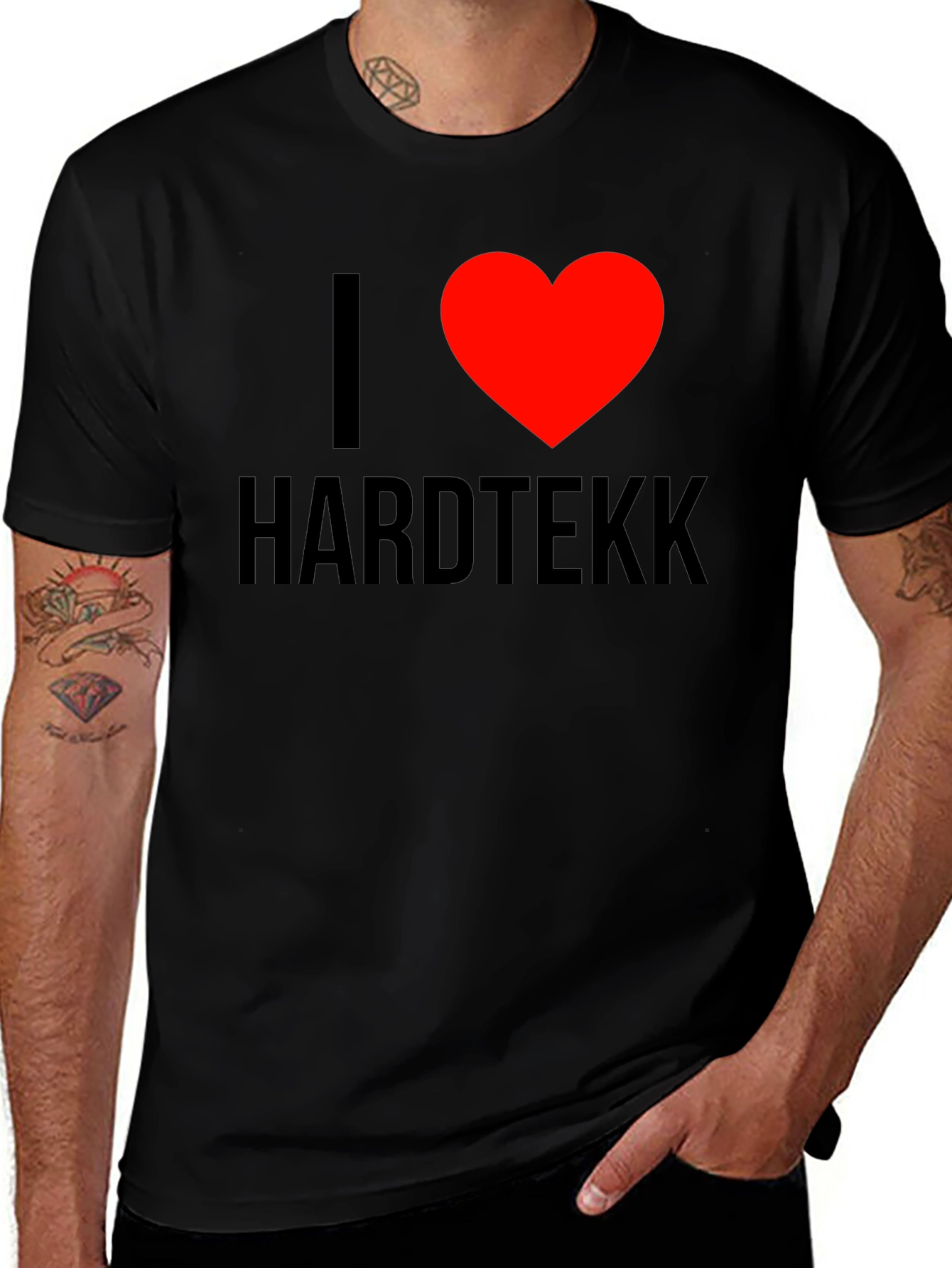 I Heart Hardtekk Black T-Shirt