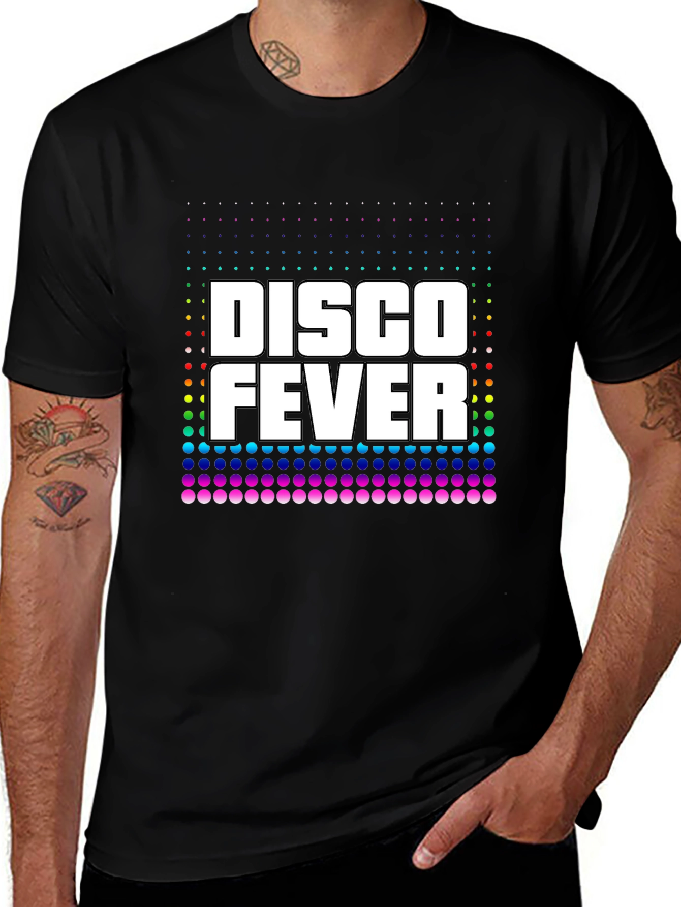 Variant 8 of Disco Fever Graphic Print Black T-Shirt