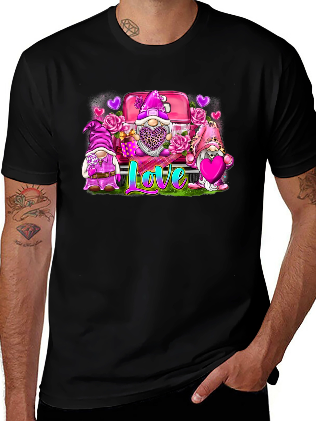 Variant 4 of Valentine Gnomes Truck Graphic T-Shirt
