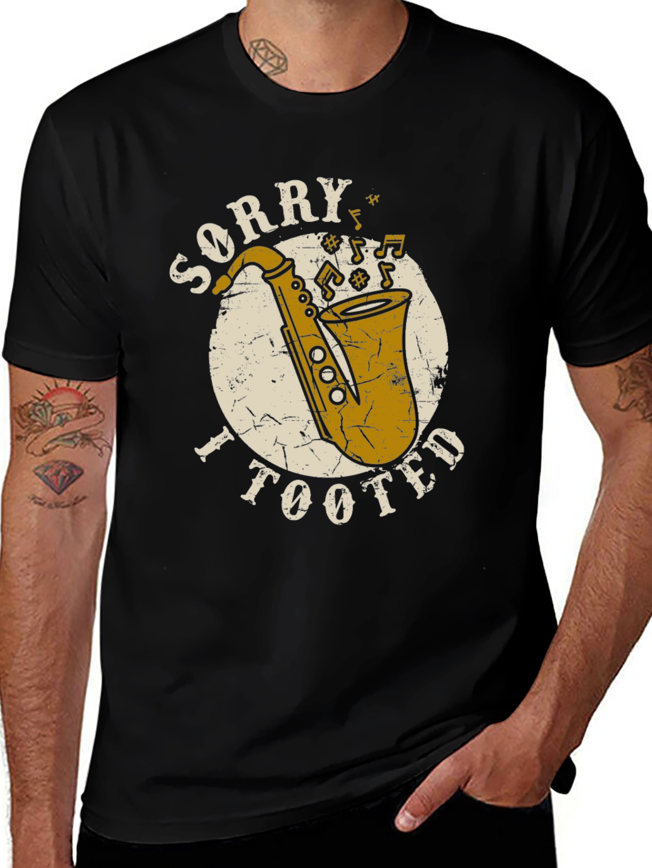 Variant 14 of Sorry I Tooted Saxophone T-Shirt - Funny Musician Tee