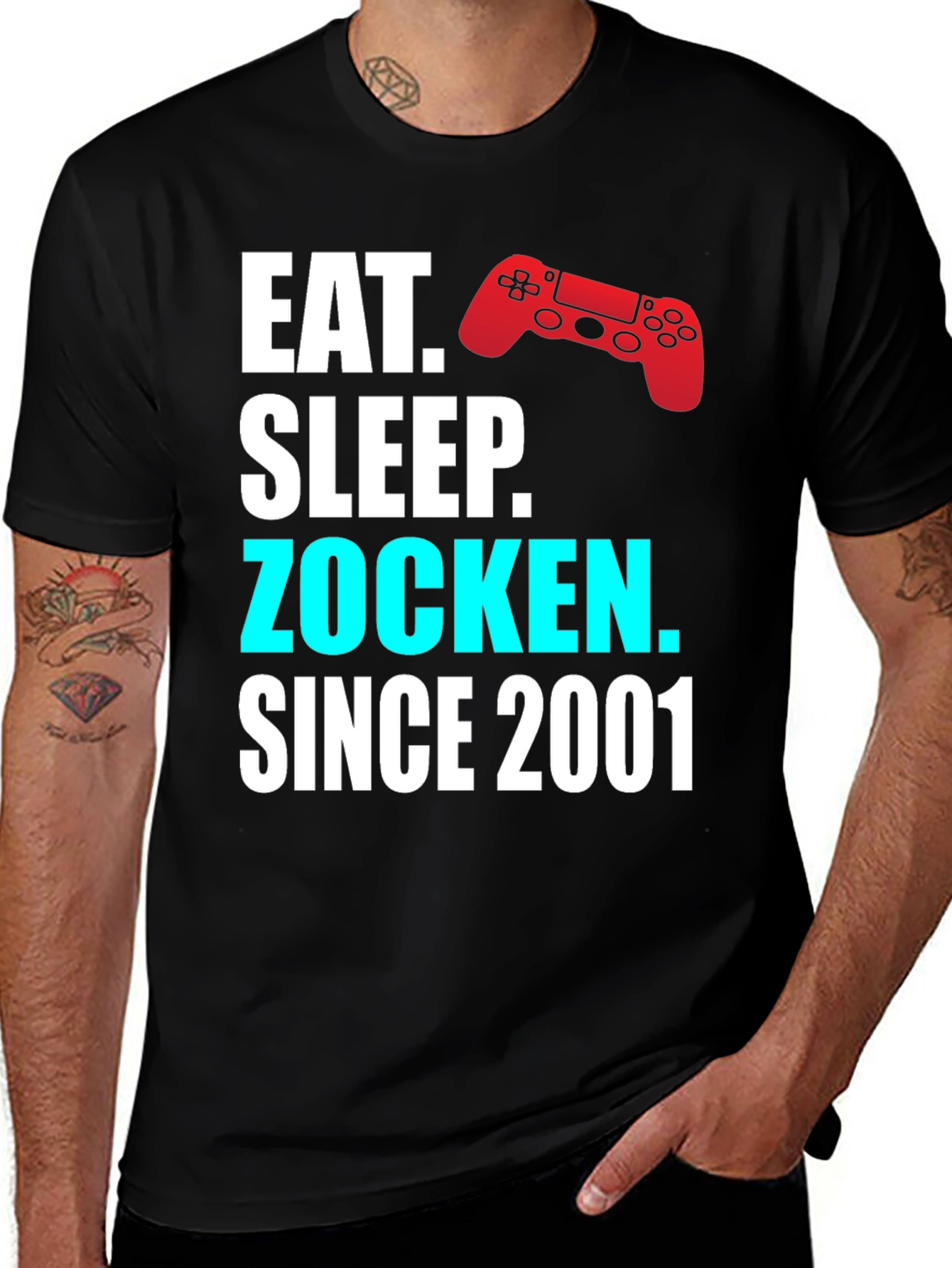 Eat Sleep Zocken Since 2001 Gamer T-Shirt